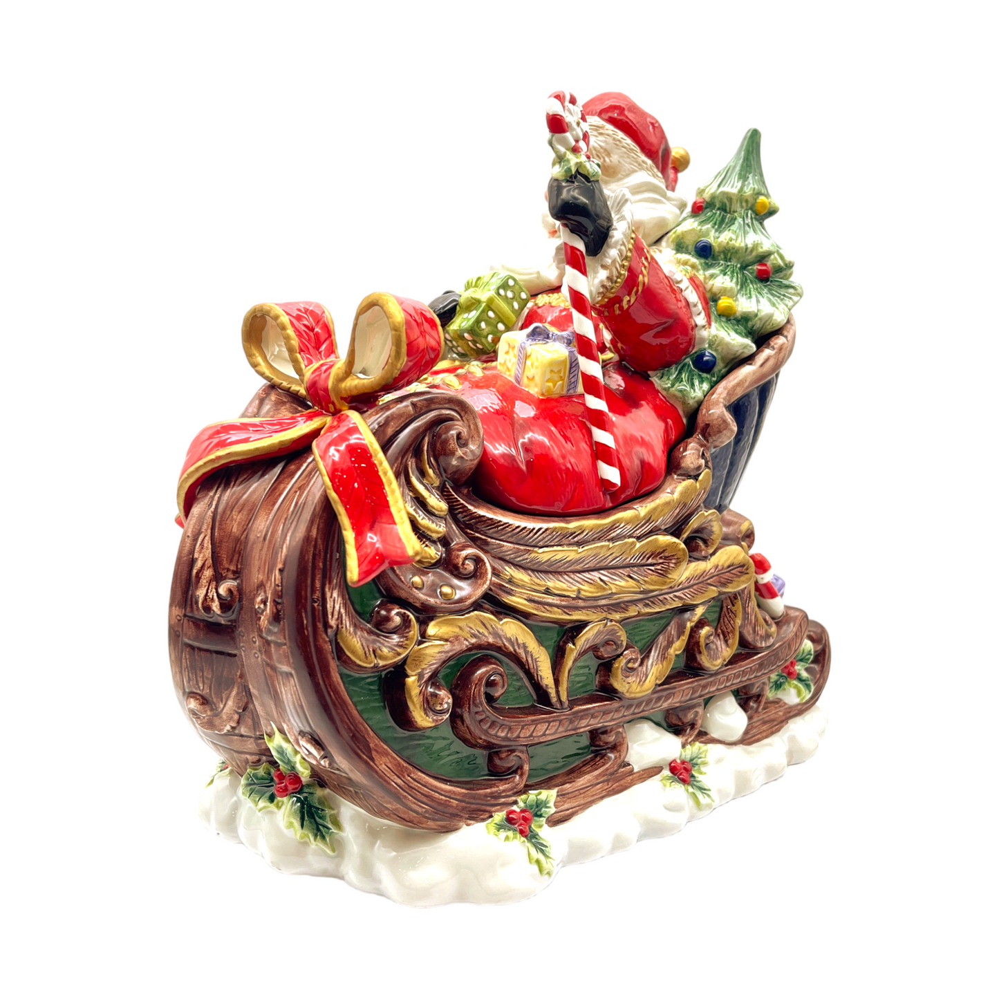 Paris & Beebee - Santa & Sleigh Cookie Jar - 12"