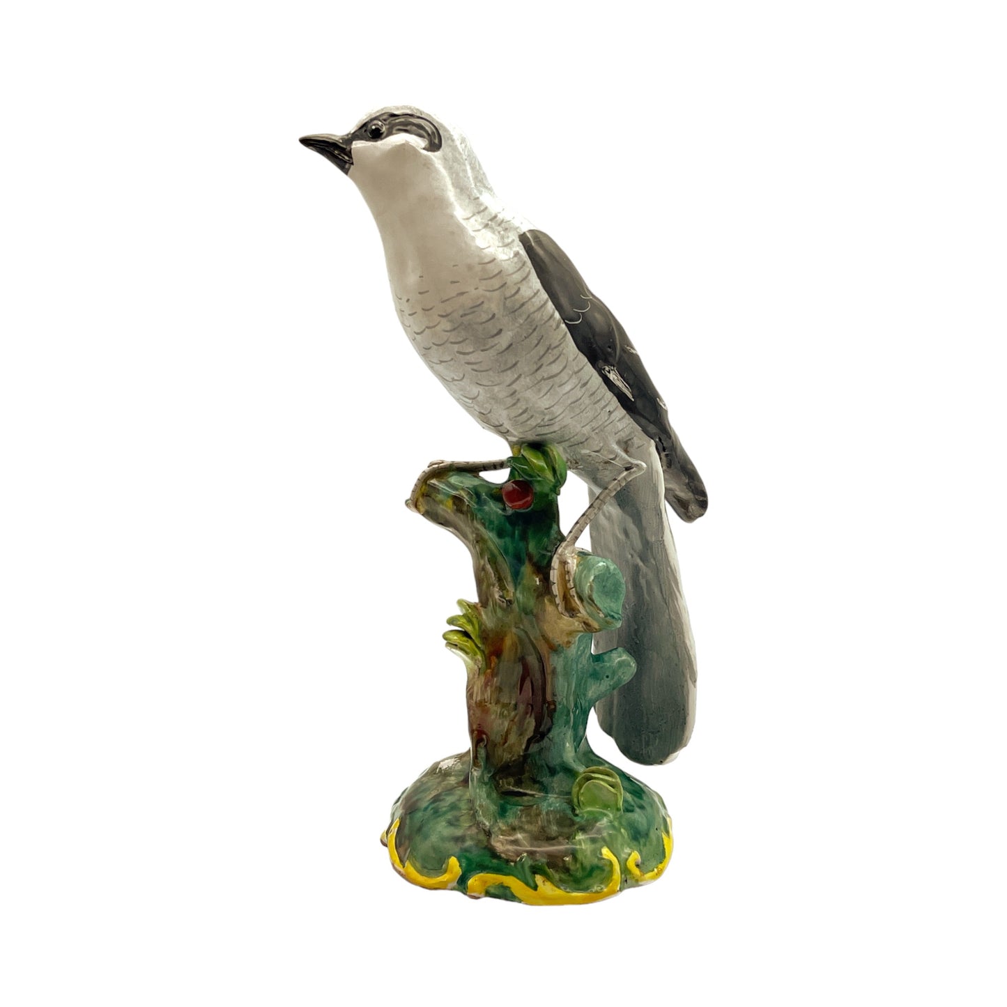 Made In Italy - Bird On Tree Stump - Hand Painted - 8"