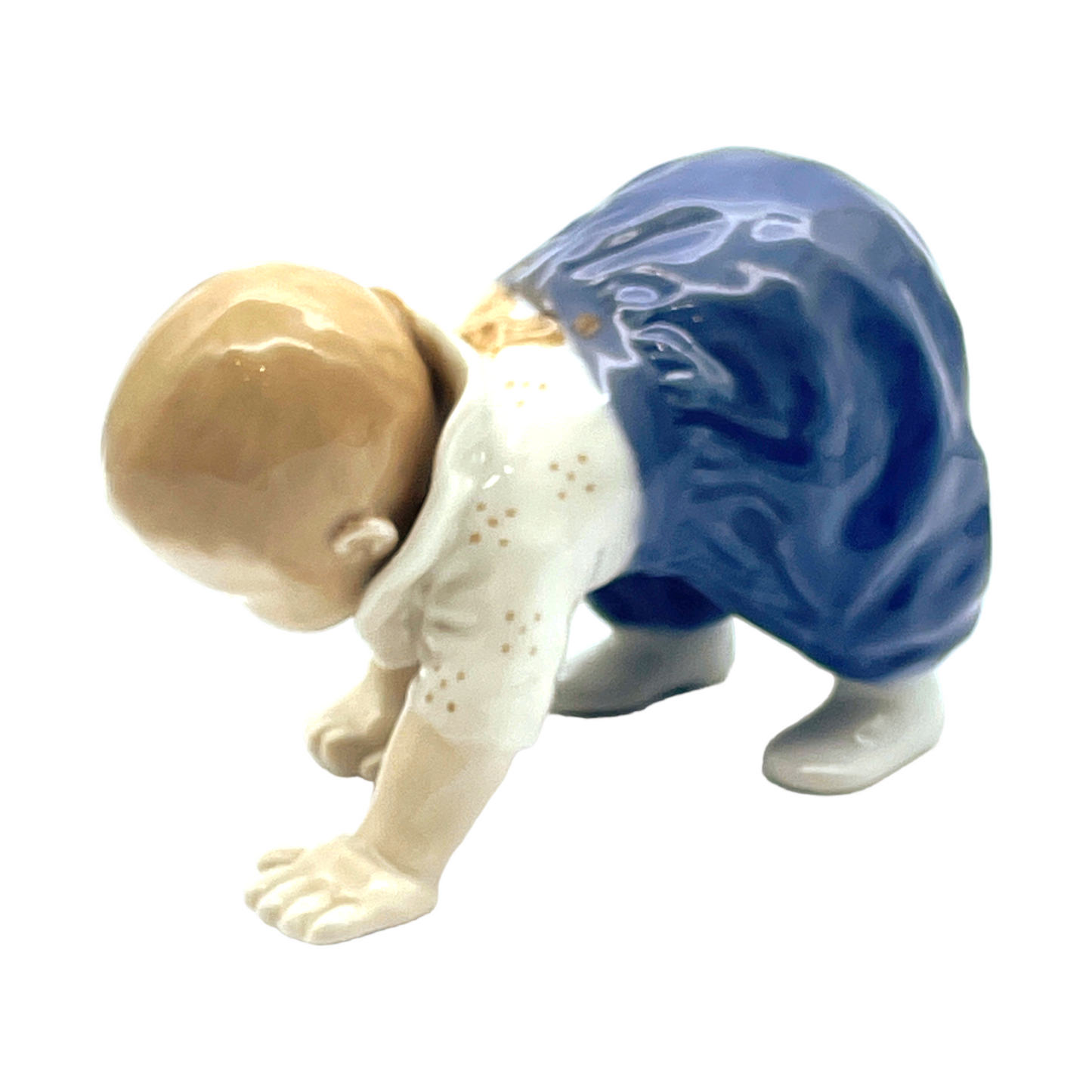 Royal Copenhagen - Baby Crawling #1518 Vintage Figurine - 3"