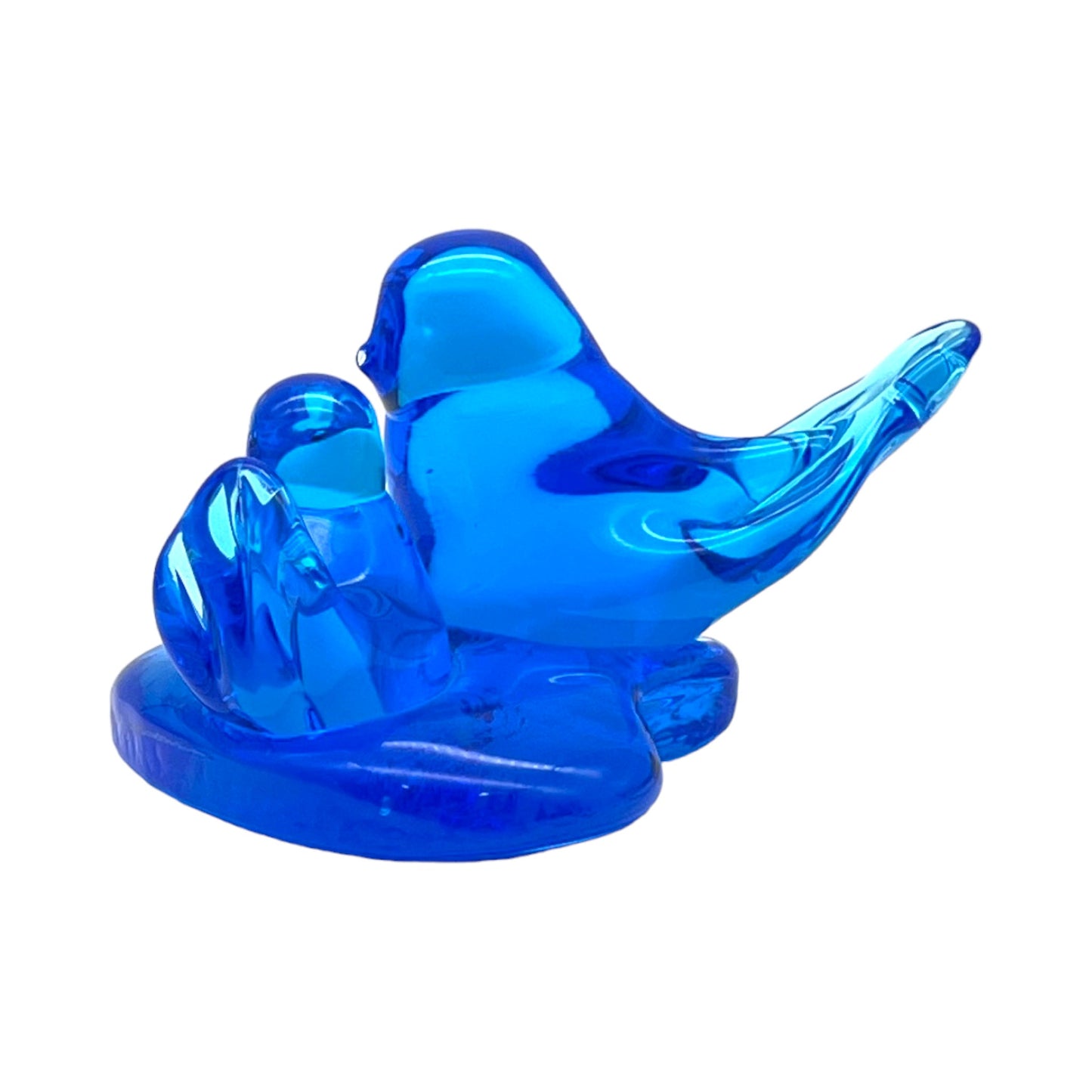 Blown Art Glass - Double Bluebird Of Happiness - Leo Ward Signed - 1993 - 3"