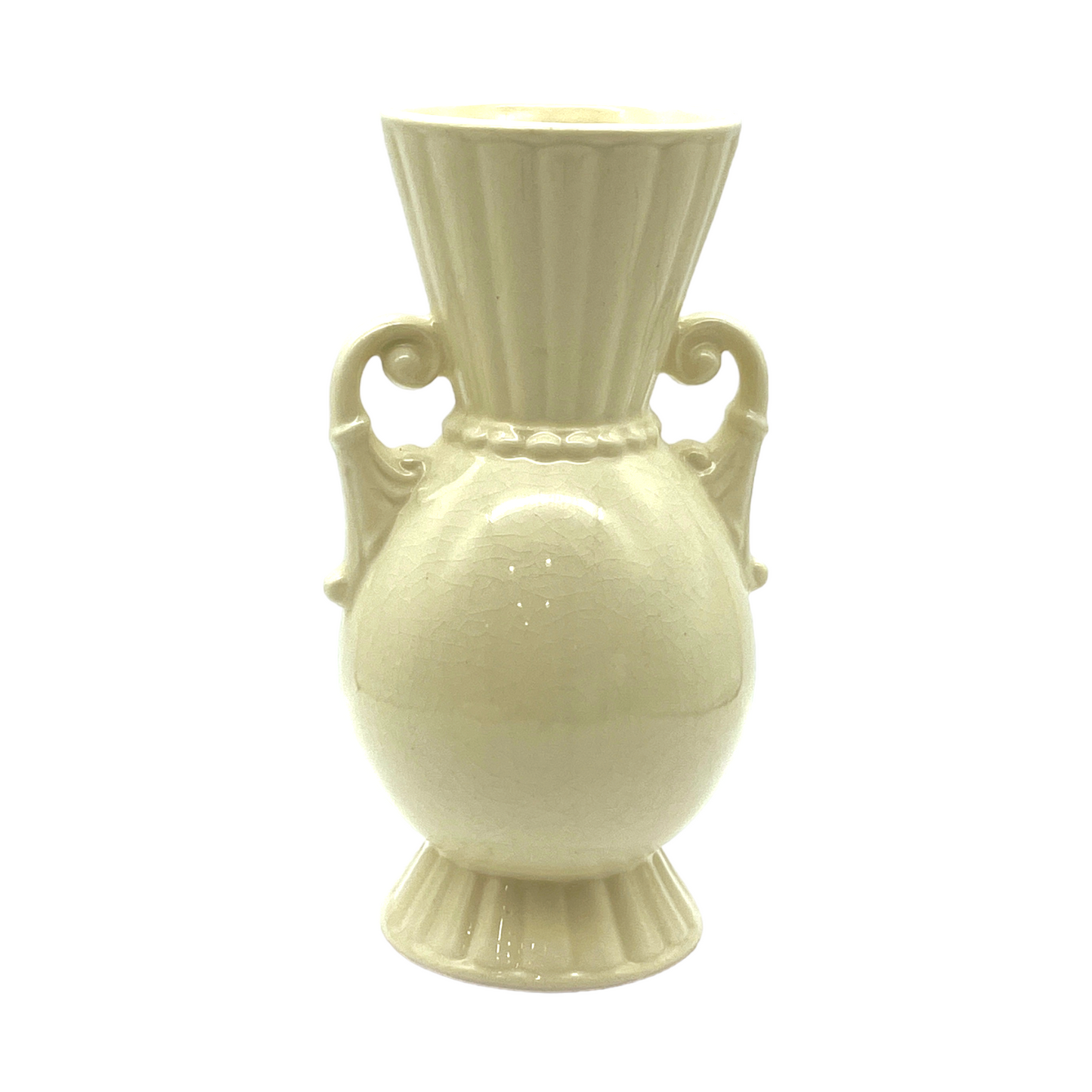 Royal Copley - Two Handle Decal Vase - Vintage - 6.25"