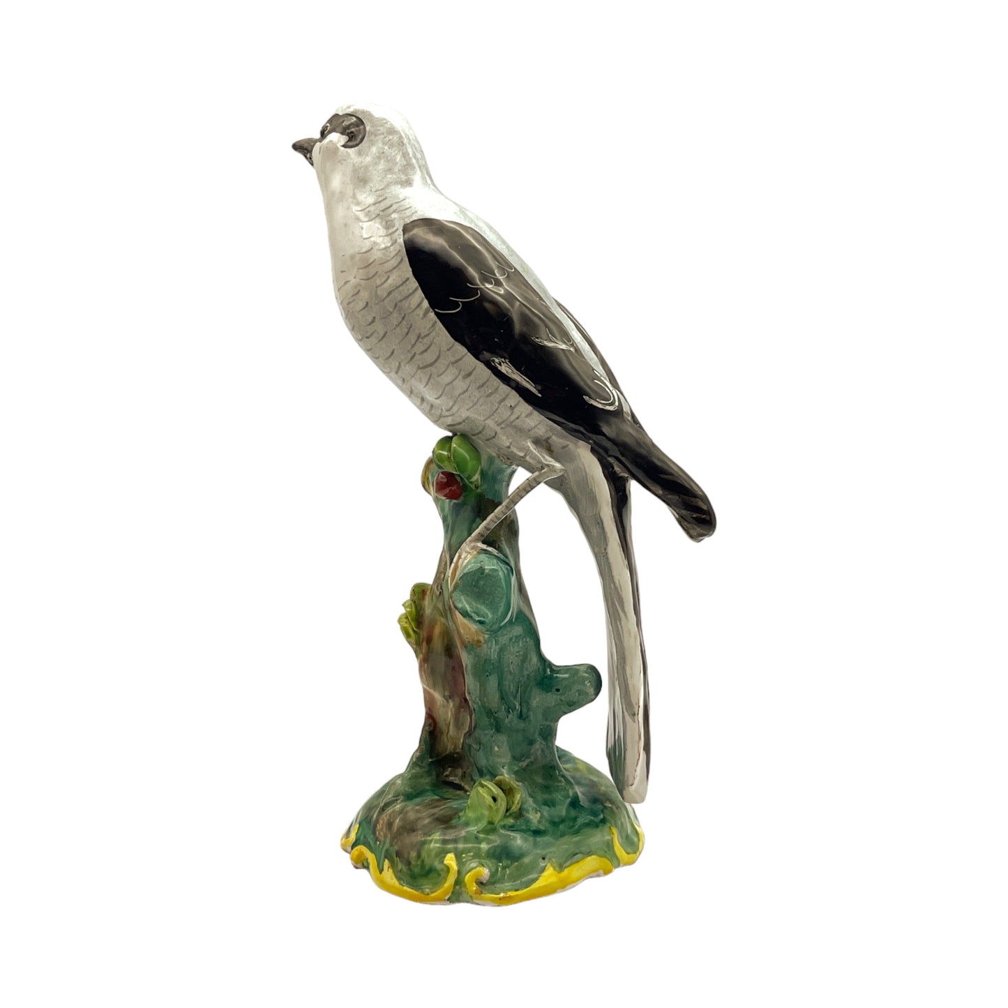 Made In Italy - Bird On Tree Stump - Hand Painted - 8"