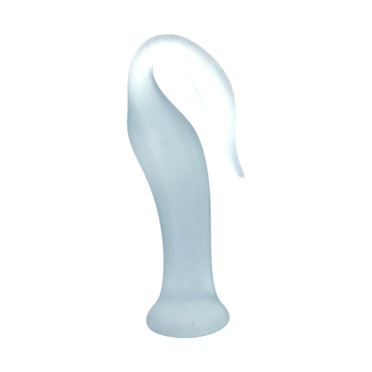 Ethereal Elegance: Handcrafted 15" Frosted Glass Swan