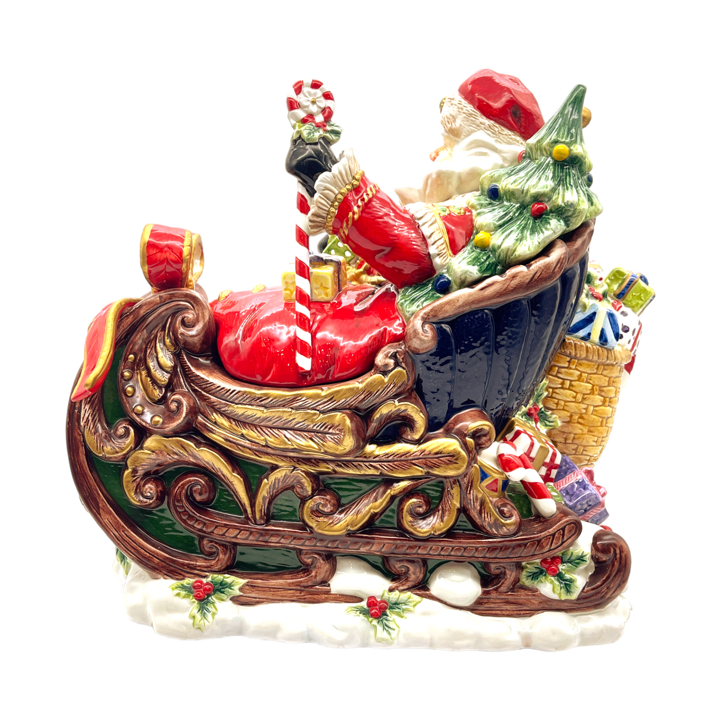 Paris & Beebee - Santa & Sleigh Cookie Jar - 12"