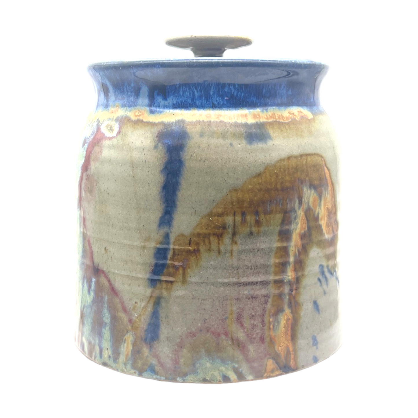 Jim Lauer Studio Pottery - Bisket Jar With Lid - Signed - 8.5"