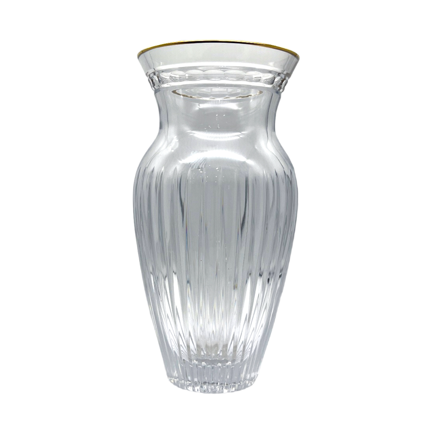 Waterford Crystal - Marquis Hanover Vase With Gold Rim - 10"