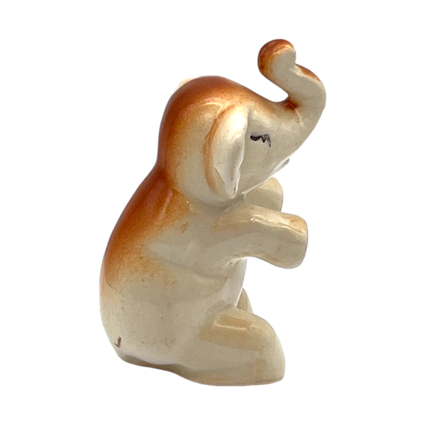 Ceramic - Elephant Figurine - Vintage - 3.5"