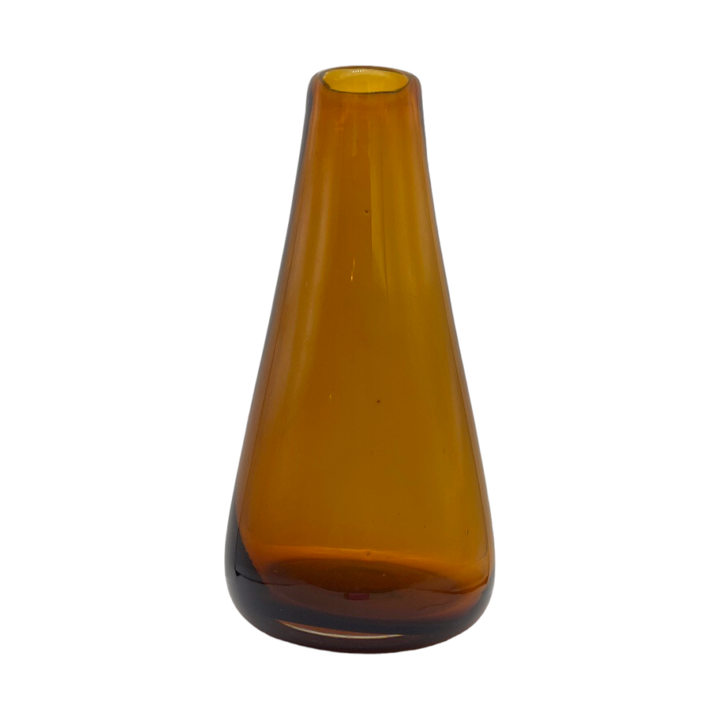 Vintage Amber Elegance - Handblown Art Glass Vase - 12"