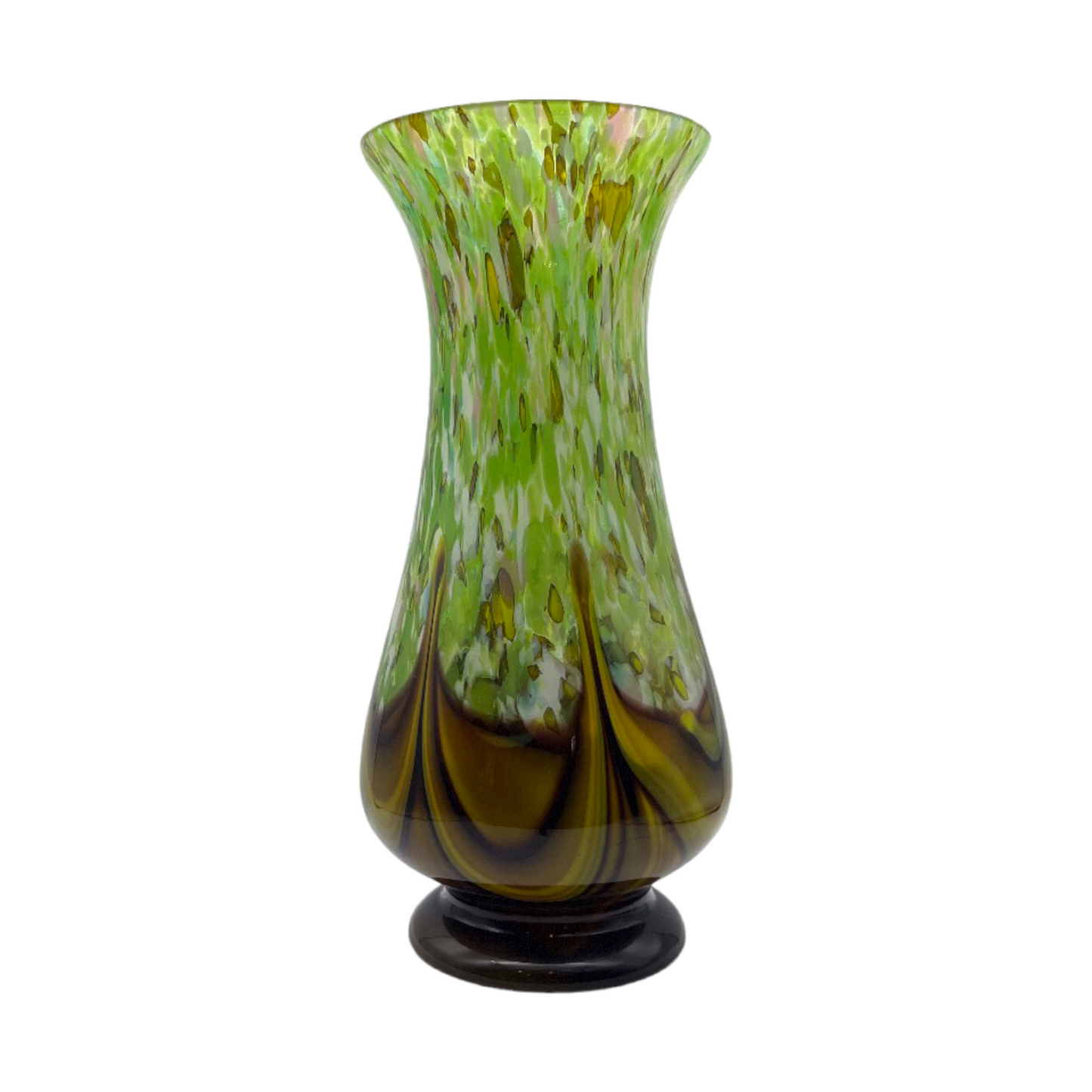 Opulent Opaline Symphony - Handcrafted Murano Art Glass Vase