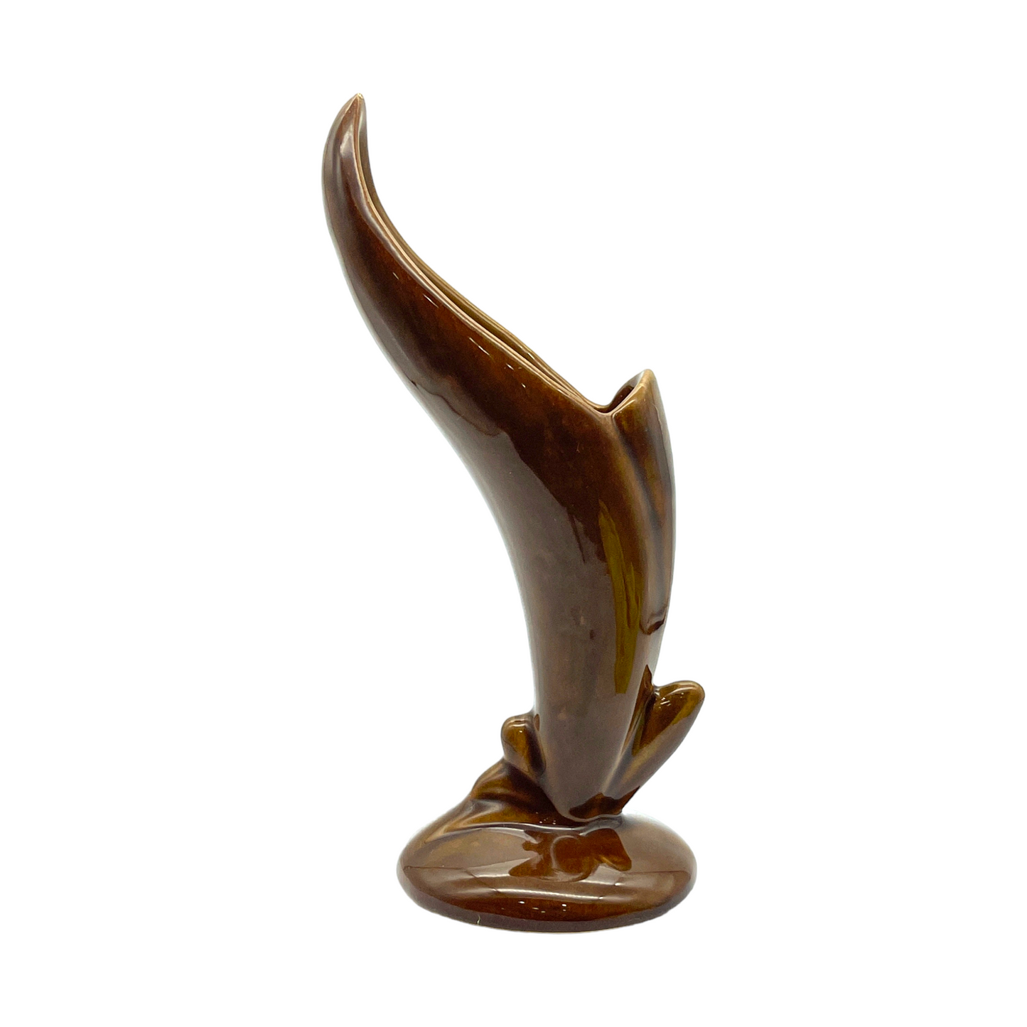 Van Briggle Pottery - Brown Bird Of Paradise Vase - Vintage - Mint - 8.5"