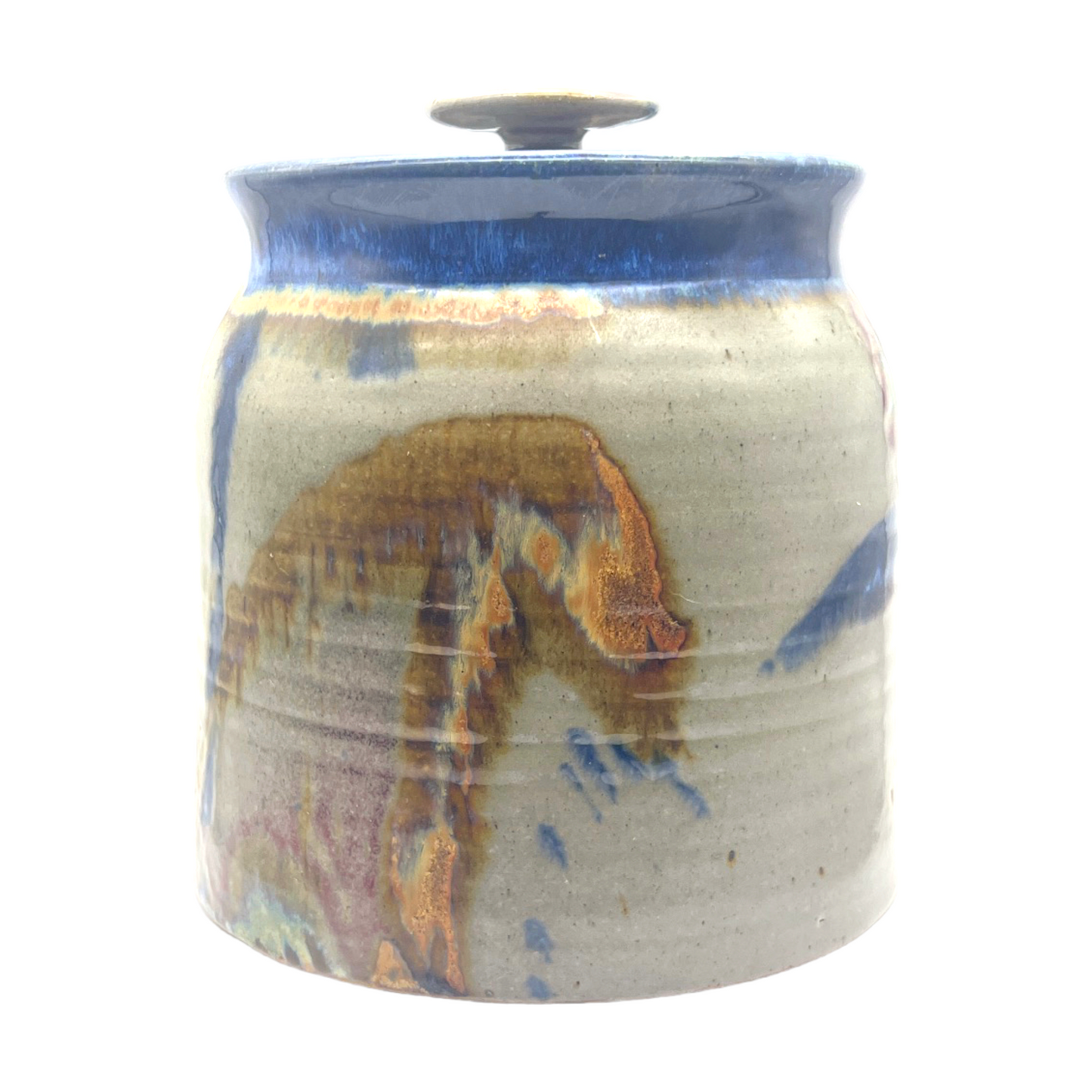 Jim Lauer Studio Pottery - Bisket Jar With Lid - Signed - 8.5"