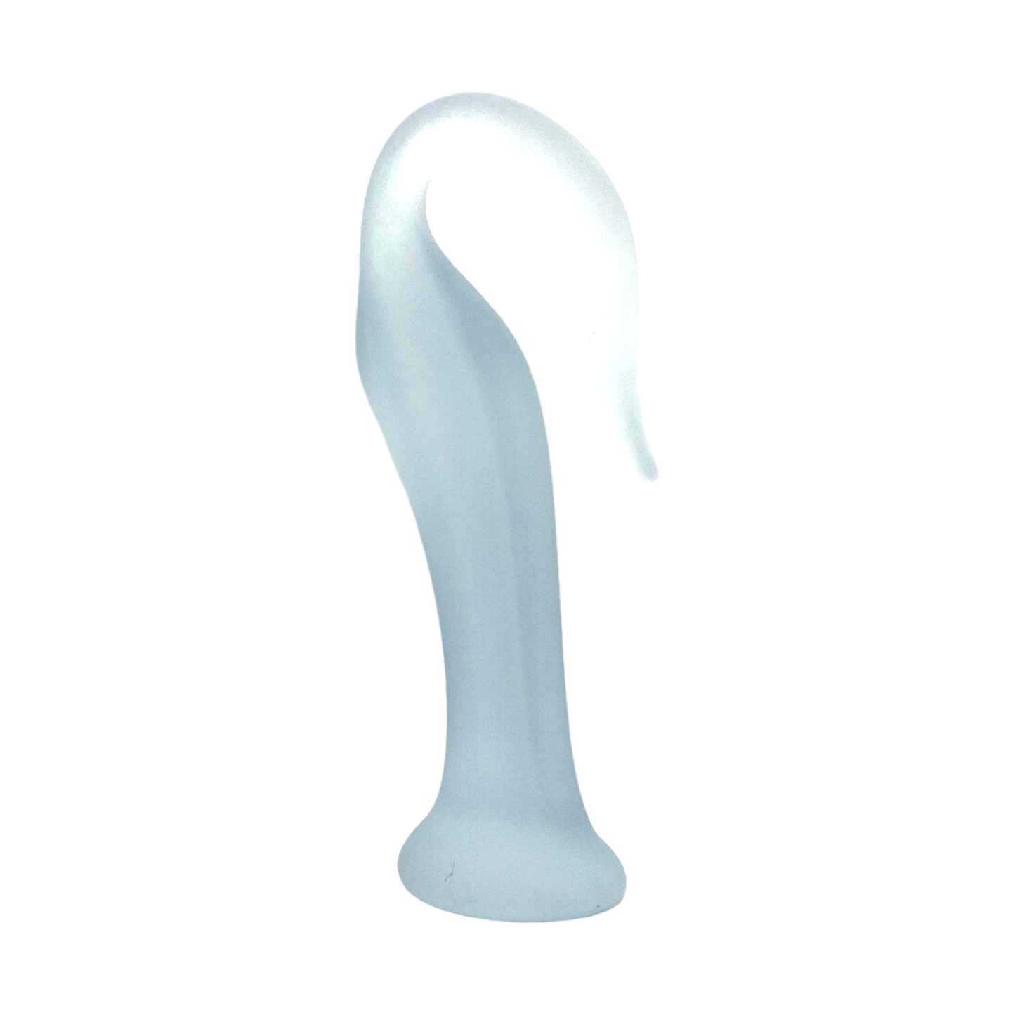 Ethereal Elegance: Handcrafted 15" Frosted Glass Swan