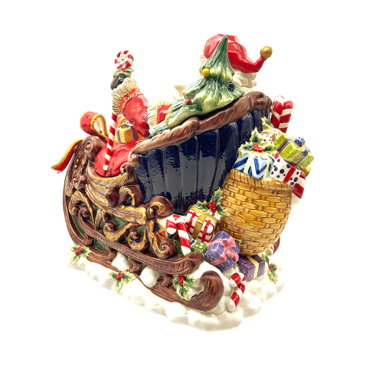 Paris & Beebee - Santa & Sleigh Cookie Jar - 12"