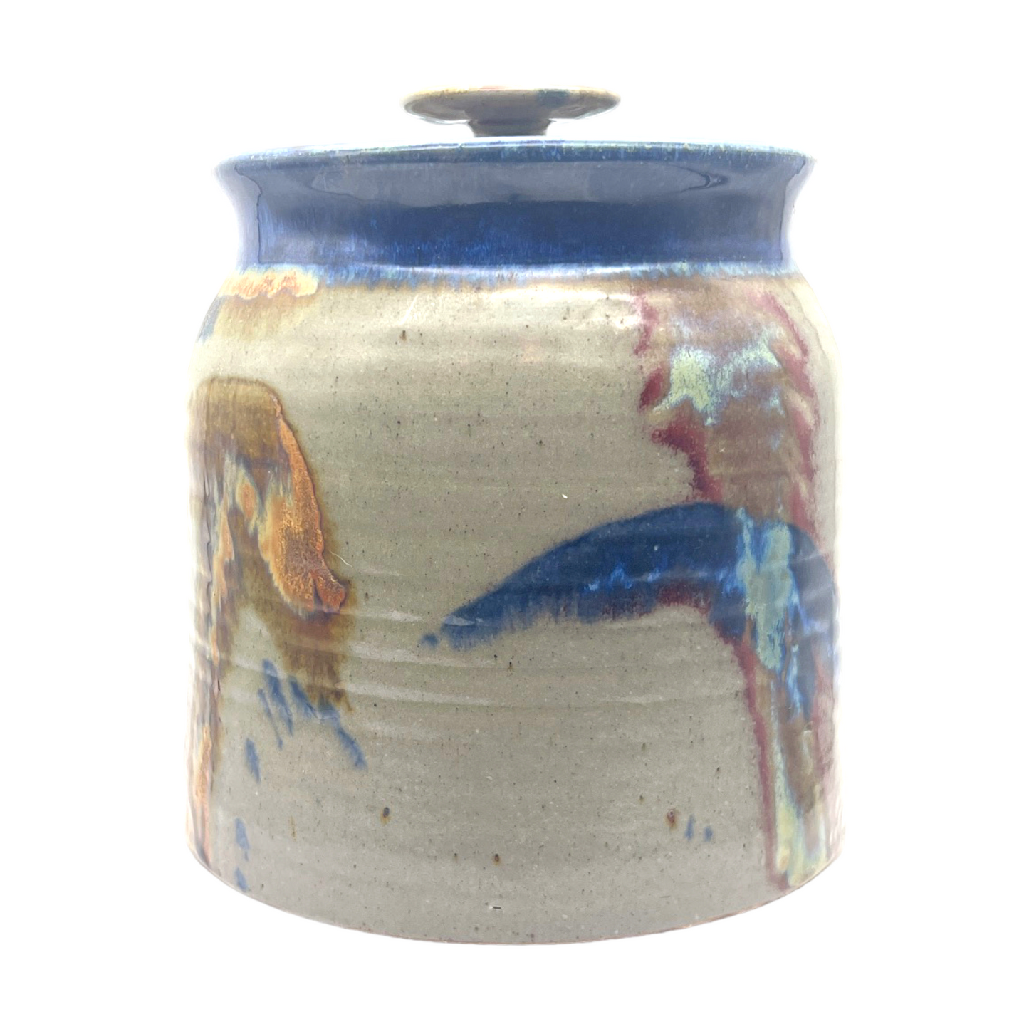 Jim Lauer Studio Pottery - Bisket Jar With Lid - Signed - 8.5"