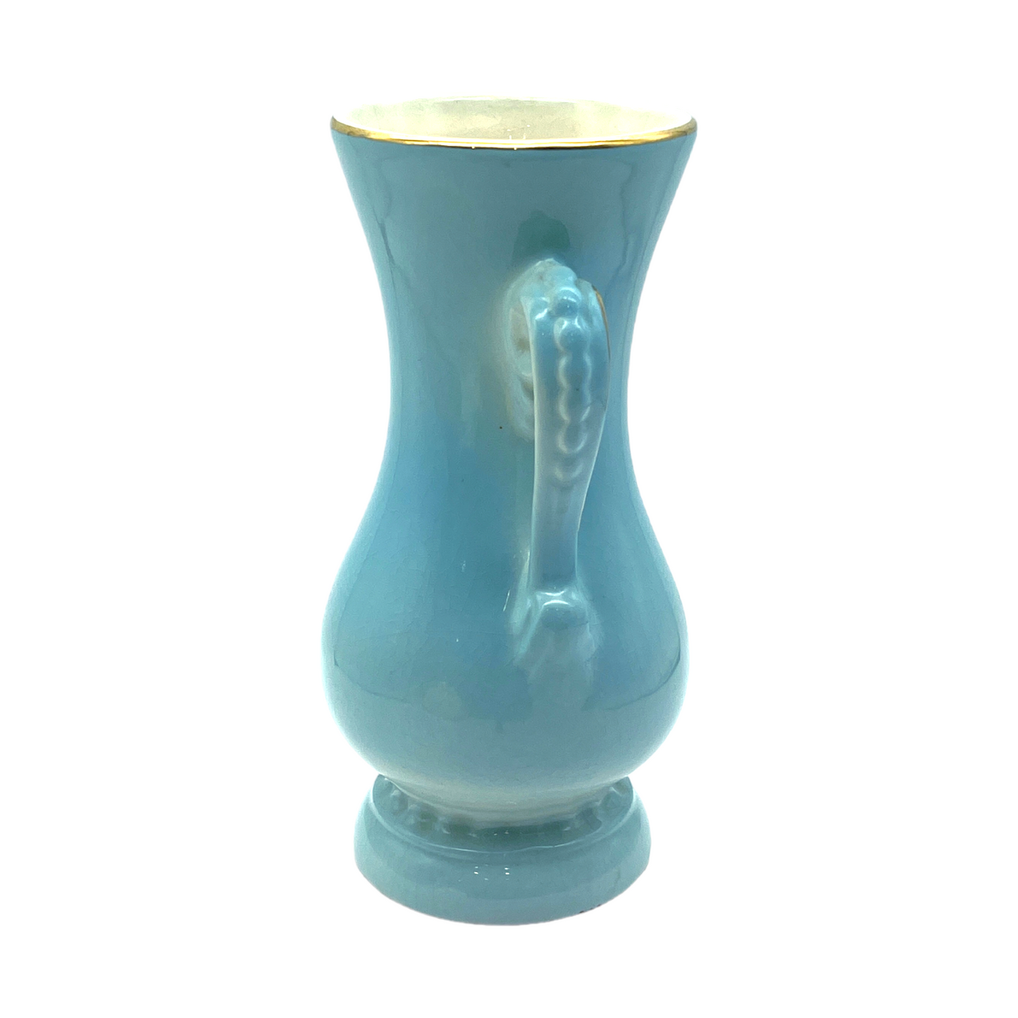 Royal Copley - Blue Beauty Gold Trim Vase - Vintage - 6.25"