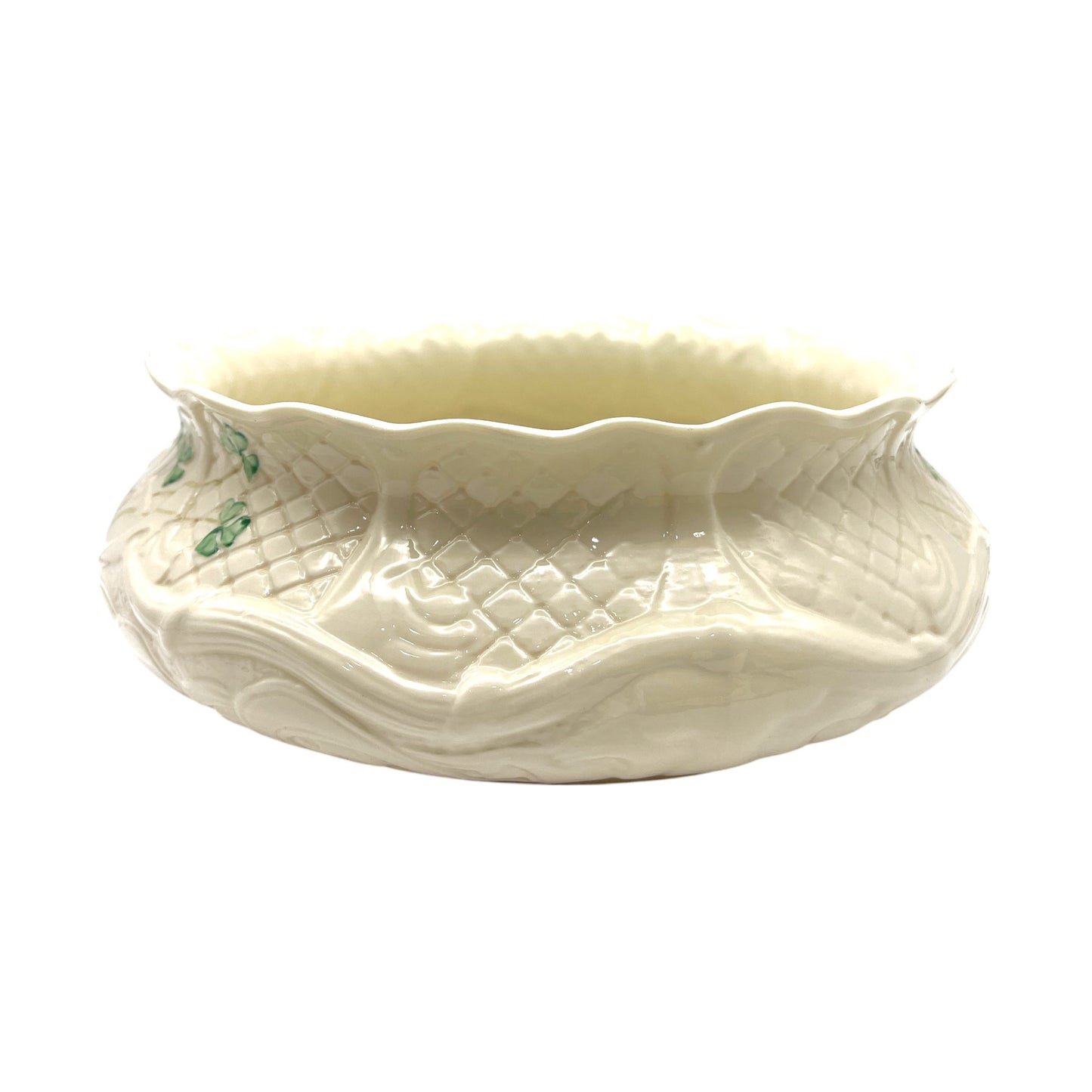 Belleek - Shamrock Dairiada Fruit Bowl - Ninth Mark - 10"