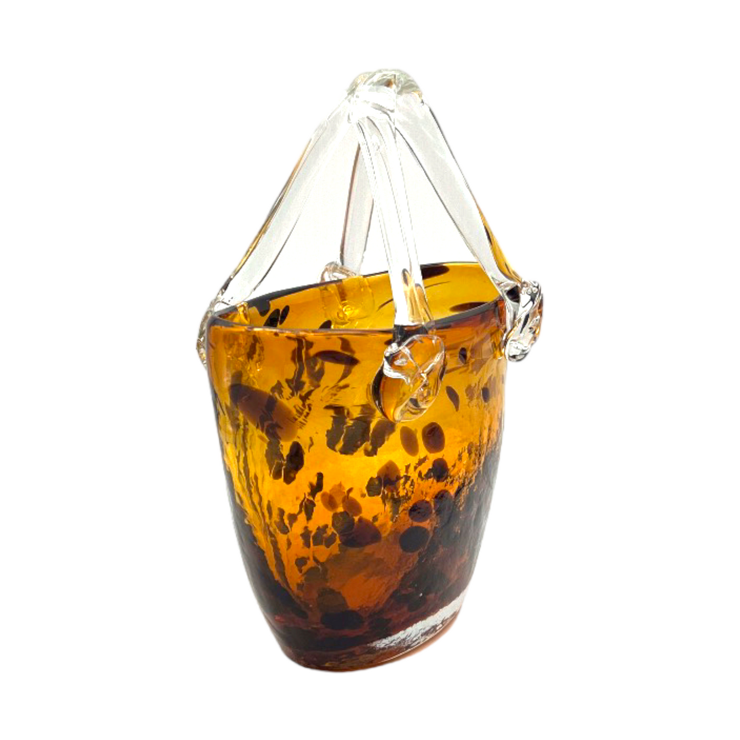 Murano Art Glass - Tortoise Shell Purse - 7.5"