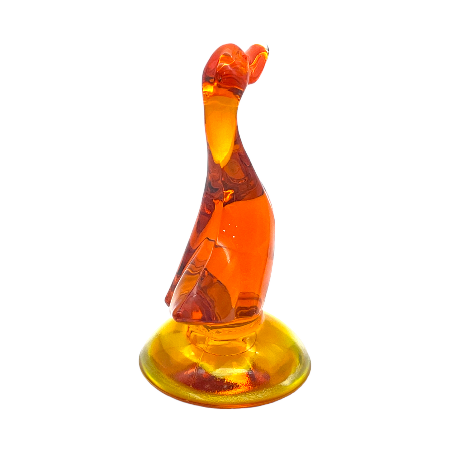 Viking Glass - Amberina Art Glass Duck - Vintage - 5"