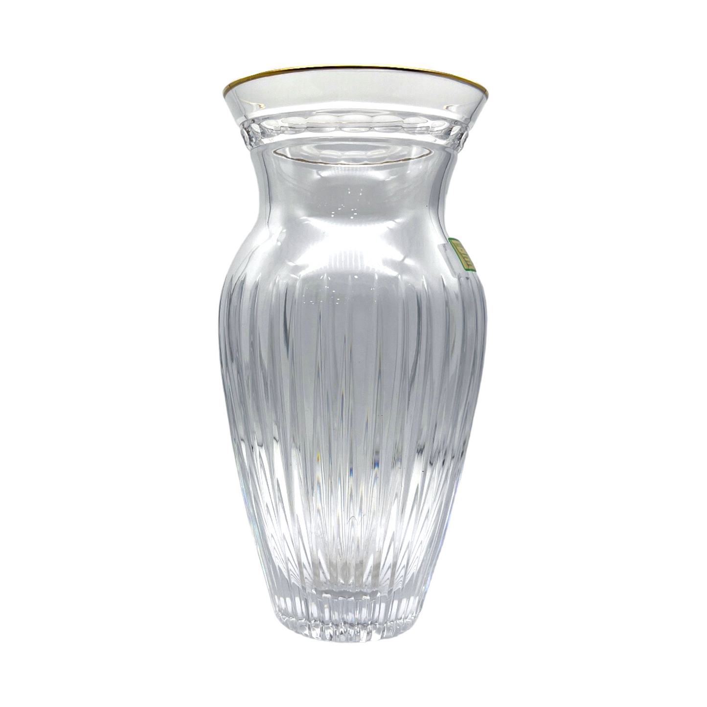 Waterford Crystal - Marquis Hanover Vase With Gold Rim - 10"