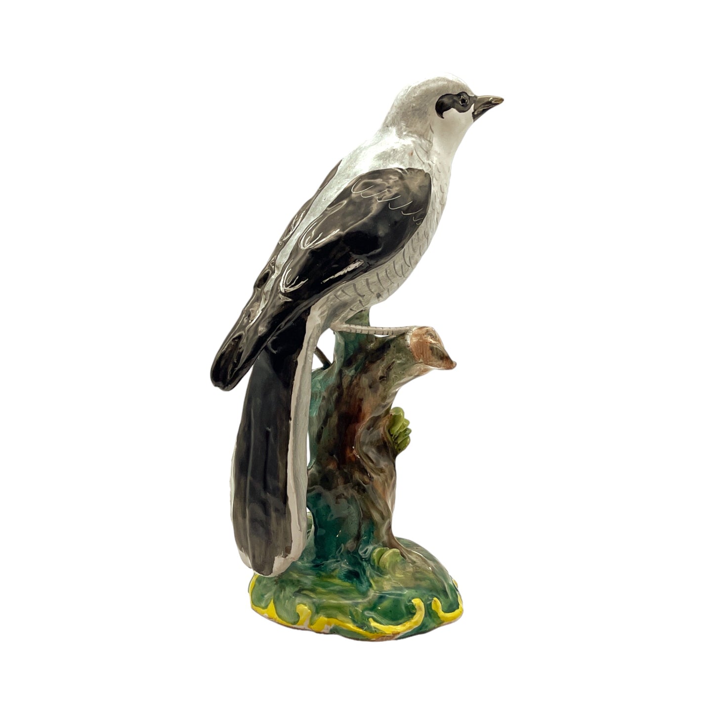 Made In Italy - Bird On Tree Stump - Hand Painted - 8"