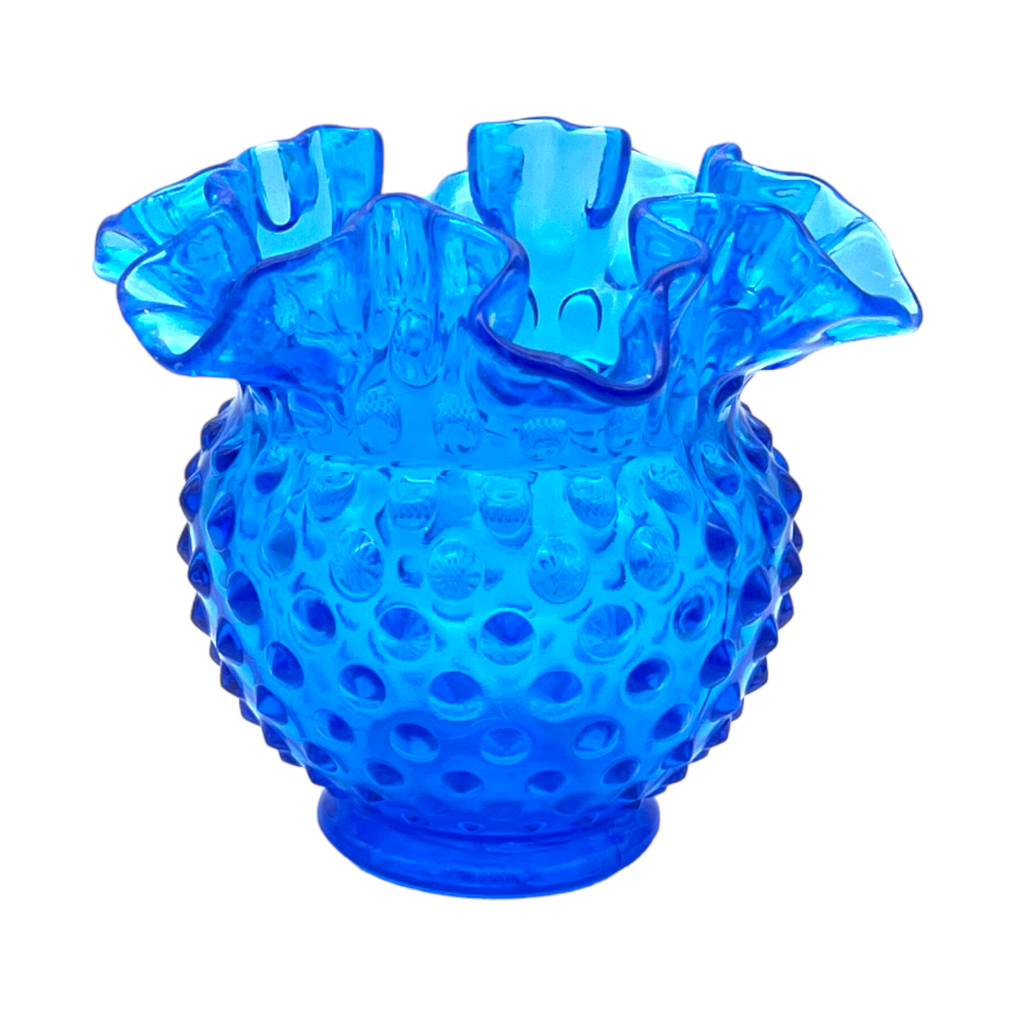 Vintage Blue Hobnail Vase - A Timeless Masterpiece in Art Glass