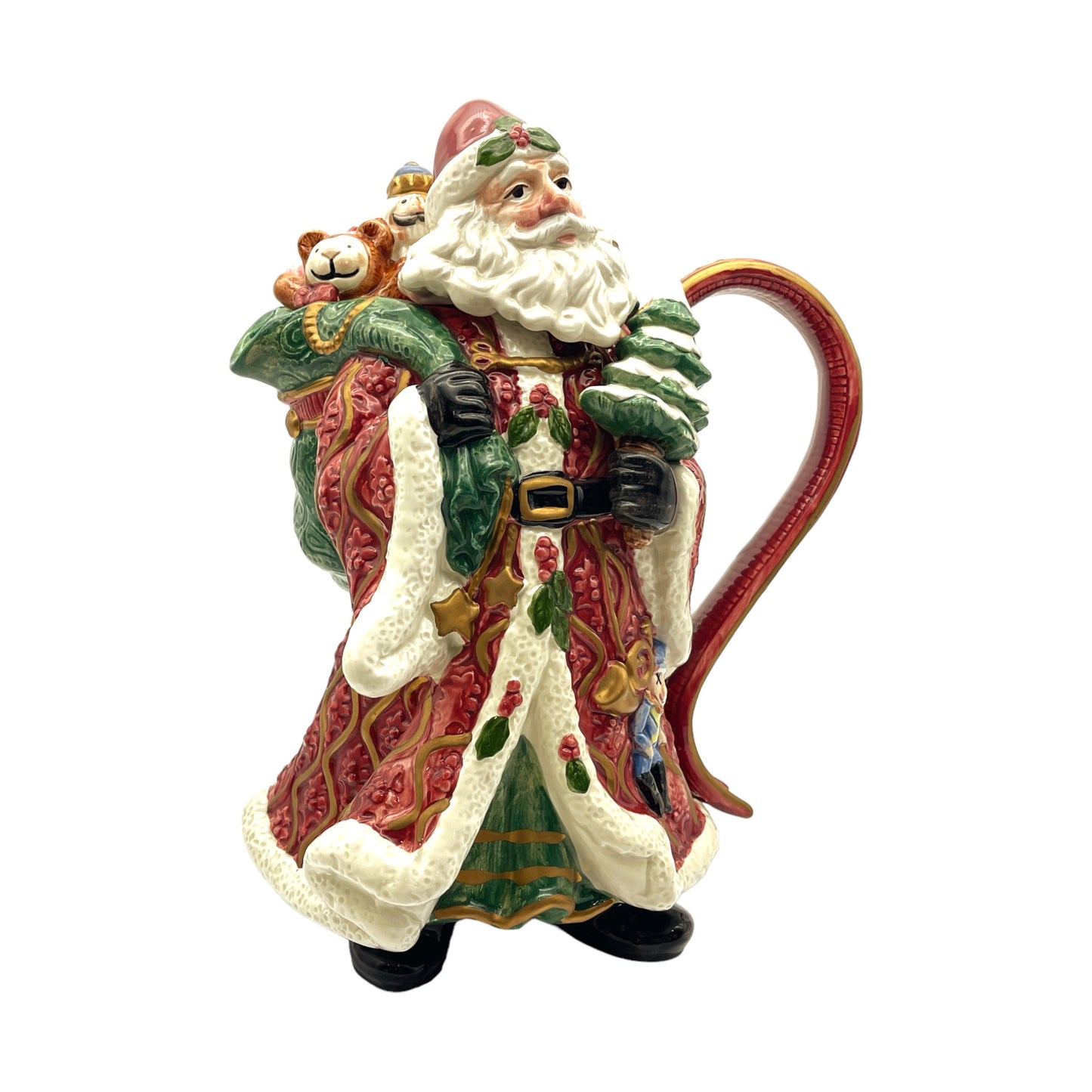 Fitz & Floyd - 1993 Santa With Bag Teapot - Christmas - 11"