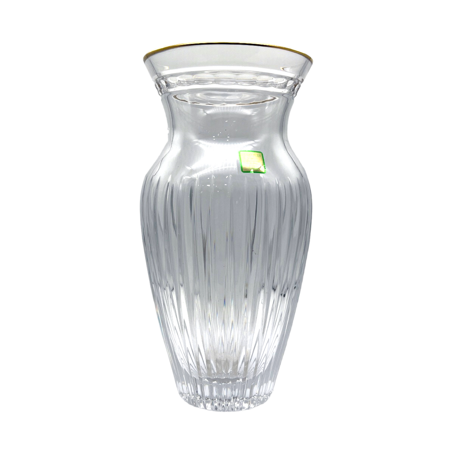 Waterford Crystal - Marquis Hanover Vase With Gold Rim - 10"