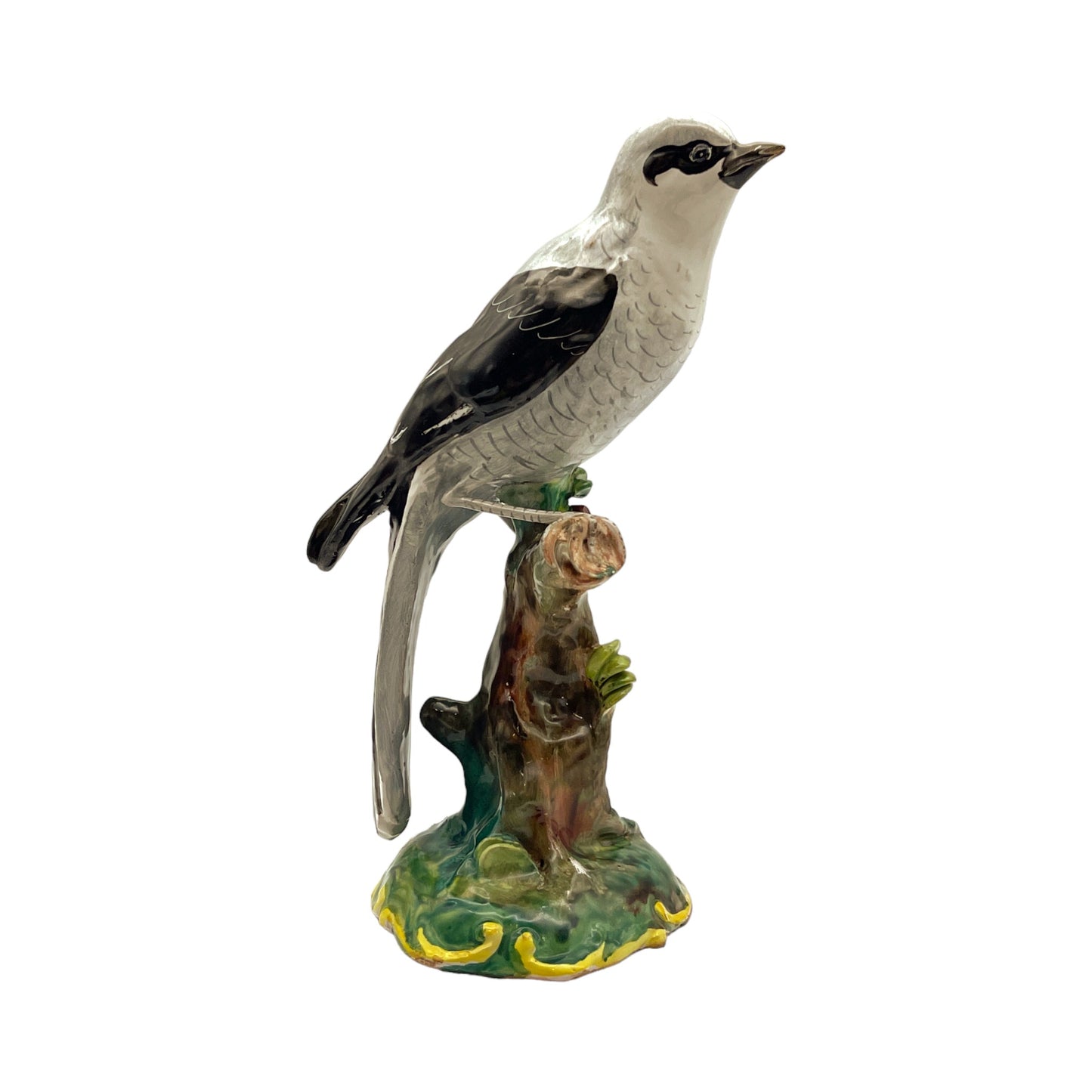 Made In Italy - Bird On Tree Stump - Hand Painted - 8"