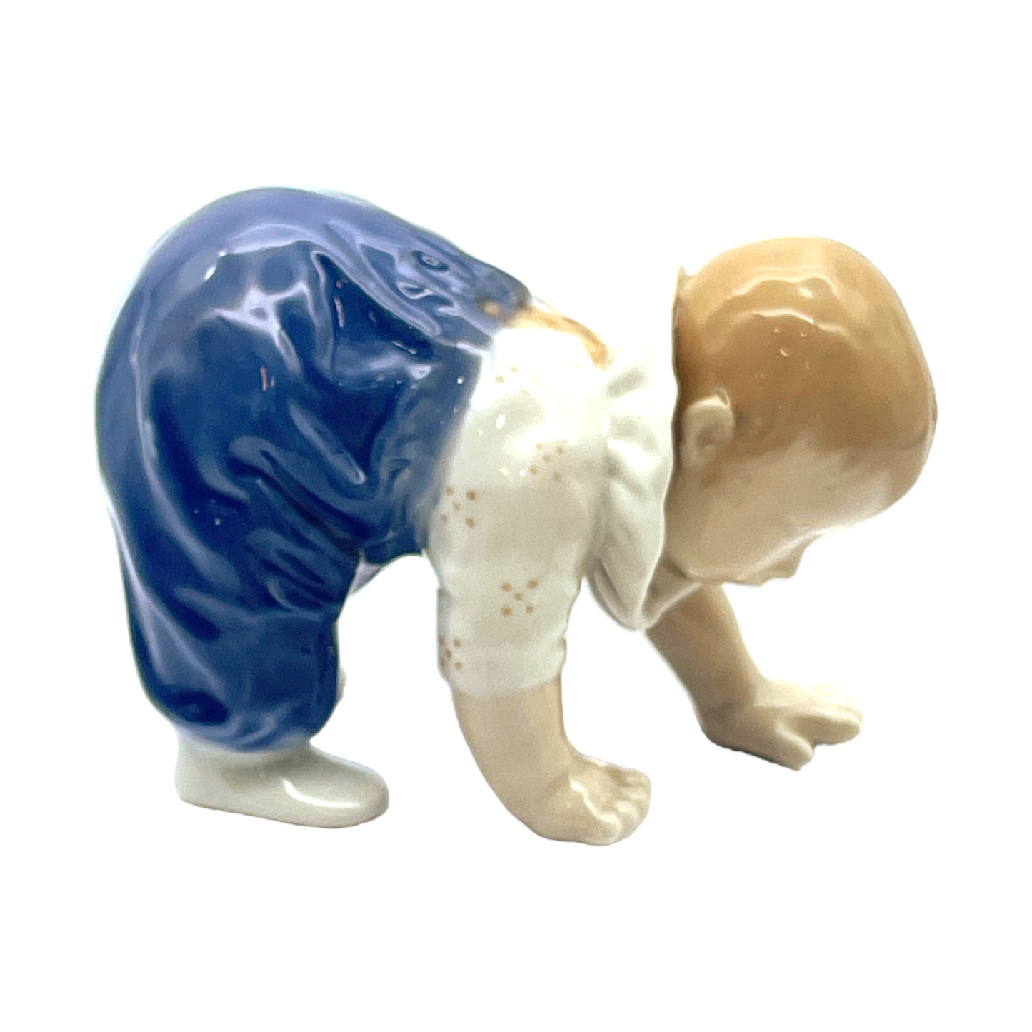 Royal Copenhagen - Baby Crawling #1518 Vintage Figurine - 3"