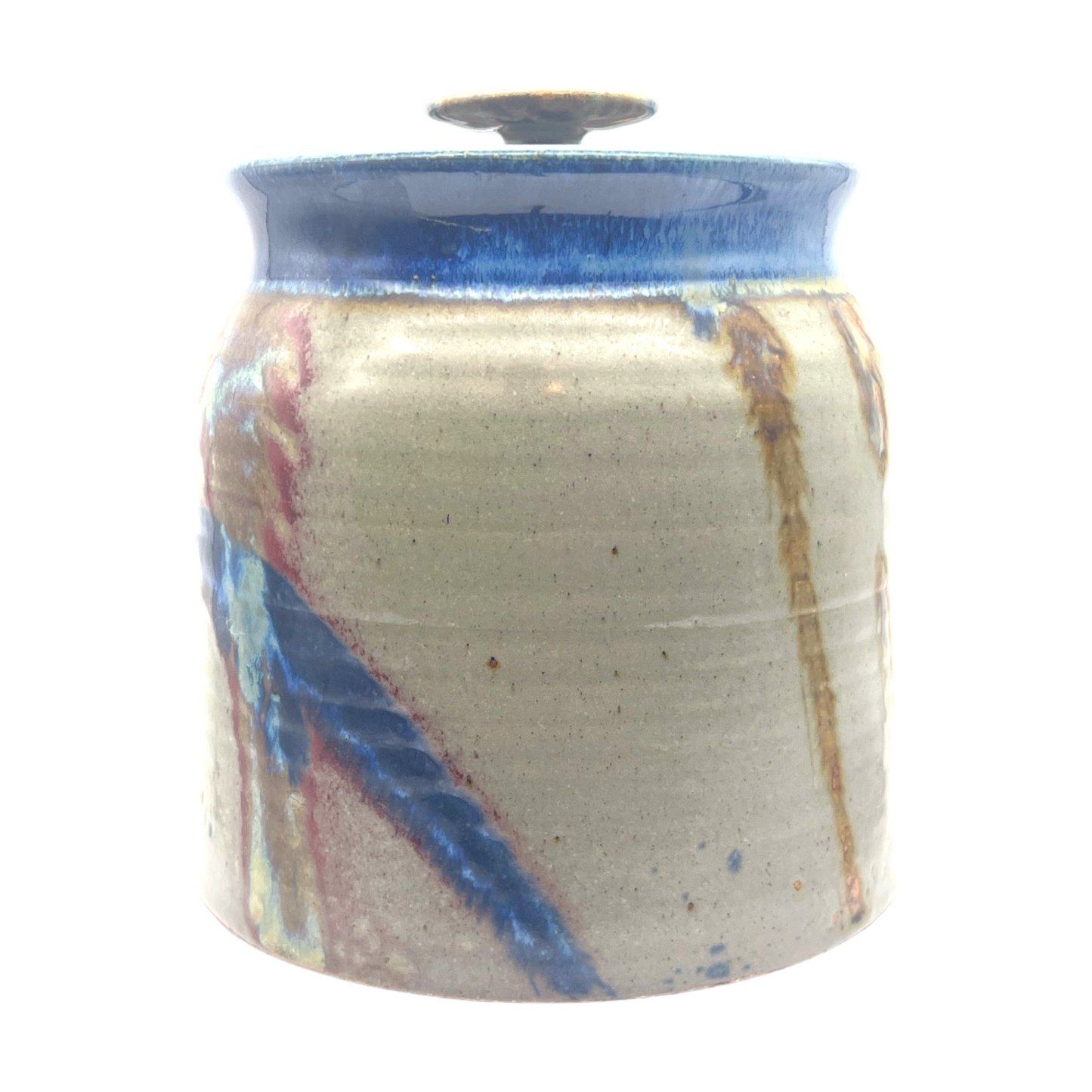 Jim Lauer Studio Pottery - Bisket Jar With Lid - Signed - 8.5"