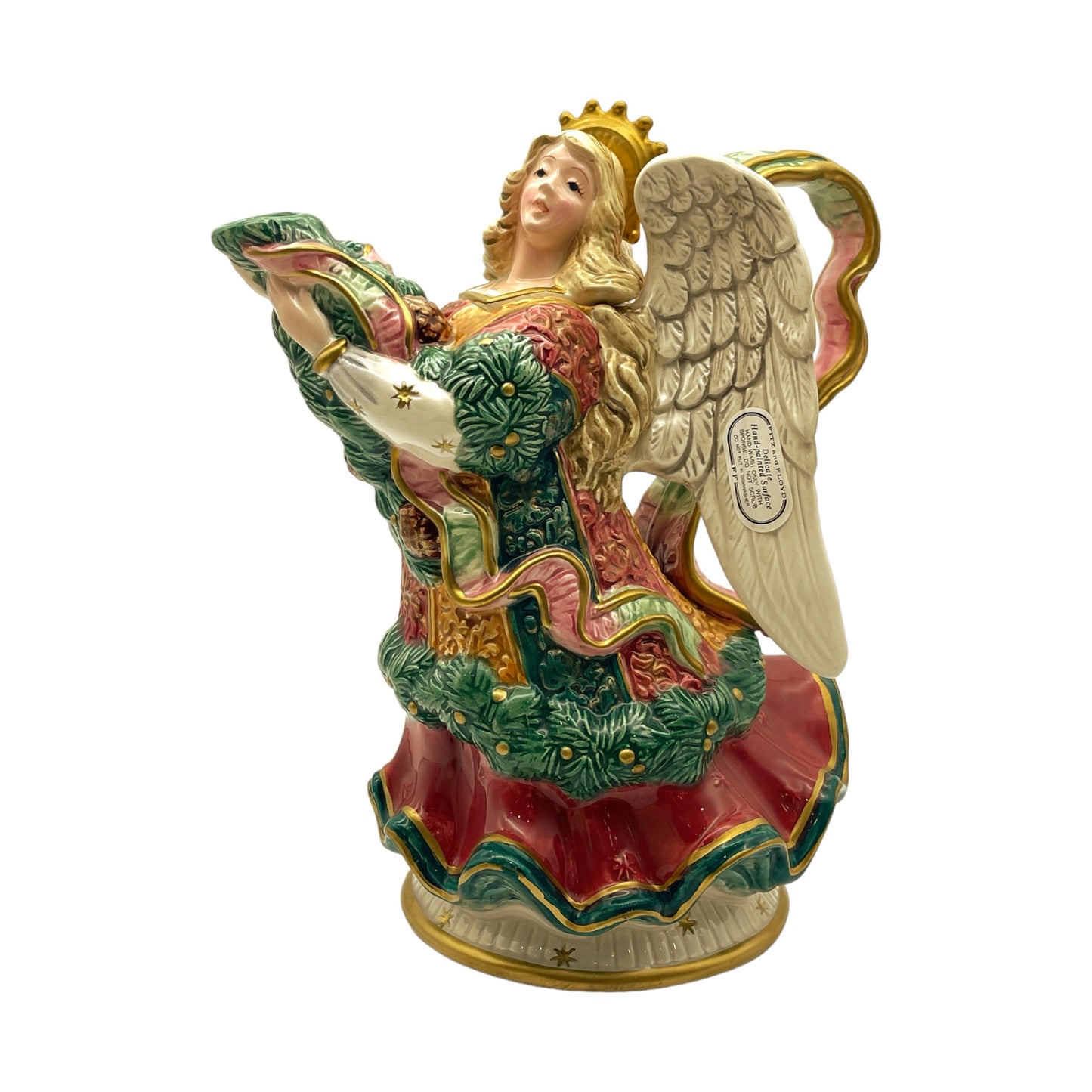 Fitz & Floyd - 1995 Christmas Angel Teapot - 10"