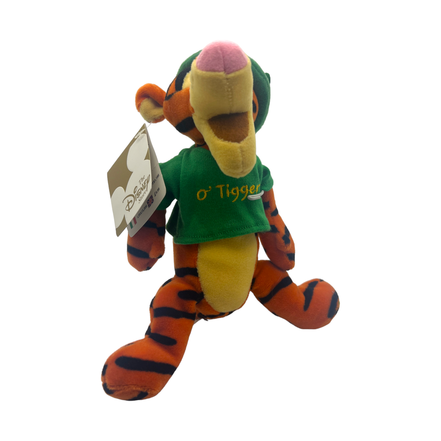 Disney Store - St. Patricks Day Tigger Mini Bean Bag - With Tag - 9"