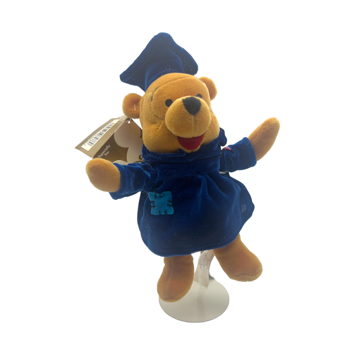 Disney Store - Graduation Pooh Mini Bean Bag - 2001 - With Tag - 8"