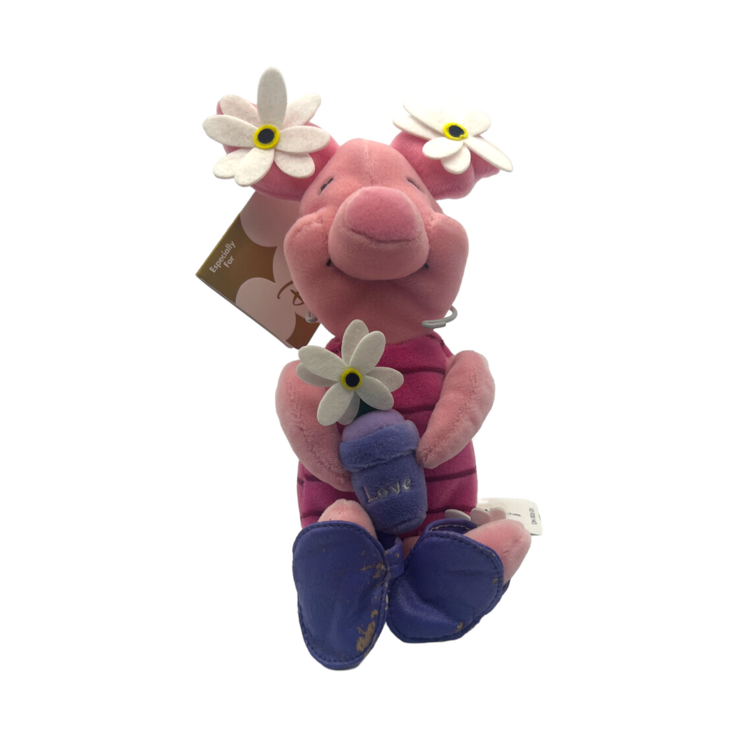 Disney Store - Flower Power Piglet Mini Bean Bag - With Tag  - 8"