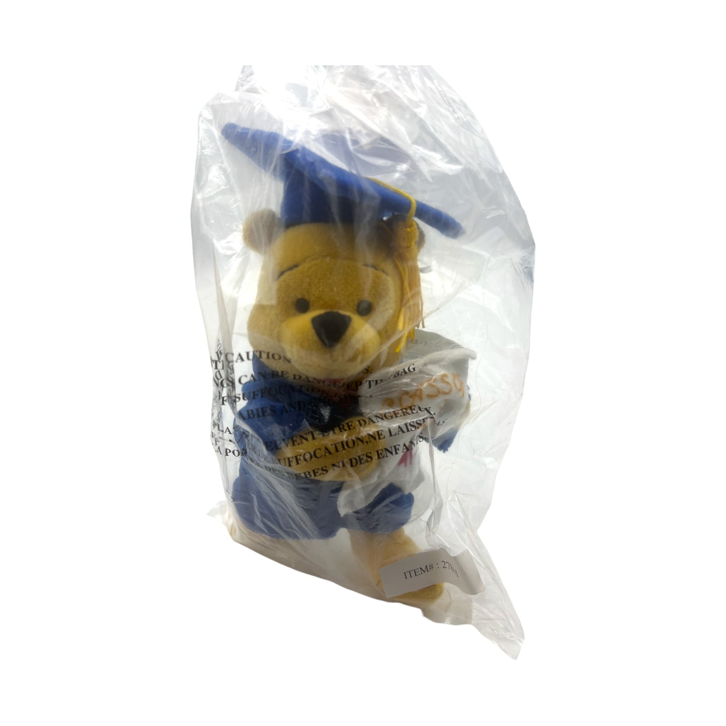 Disney Store - Graduation Pooh Bean Bag  - Select Year - Vintage - With Tag - 8"