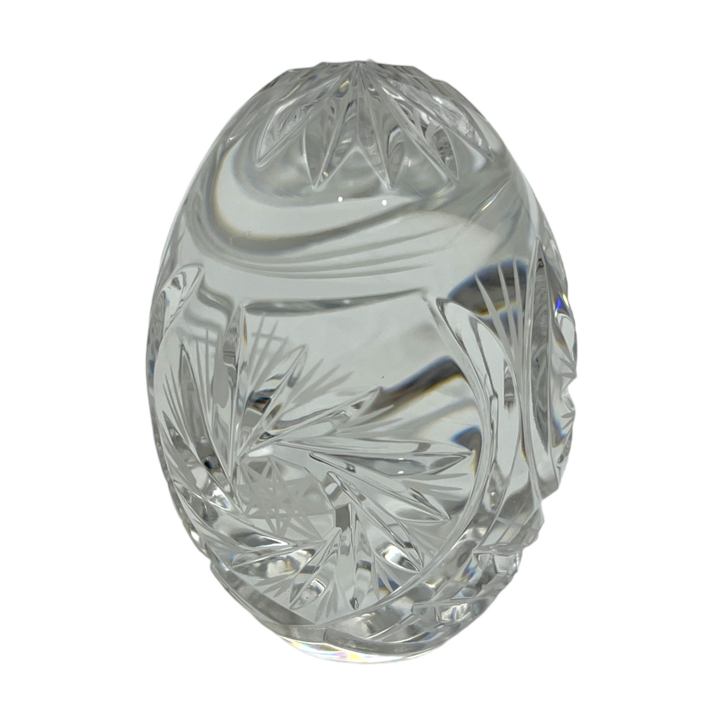 Ethereal Brilliance - Handcrafted Crystal Egg Paperweight