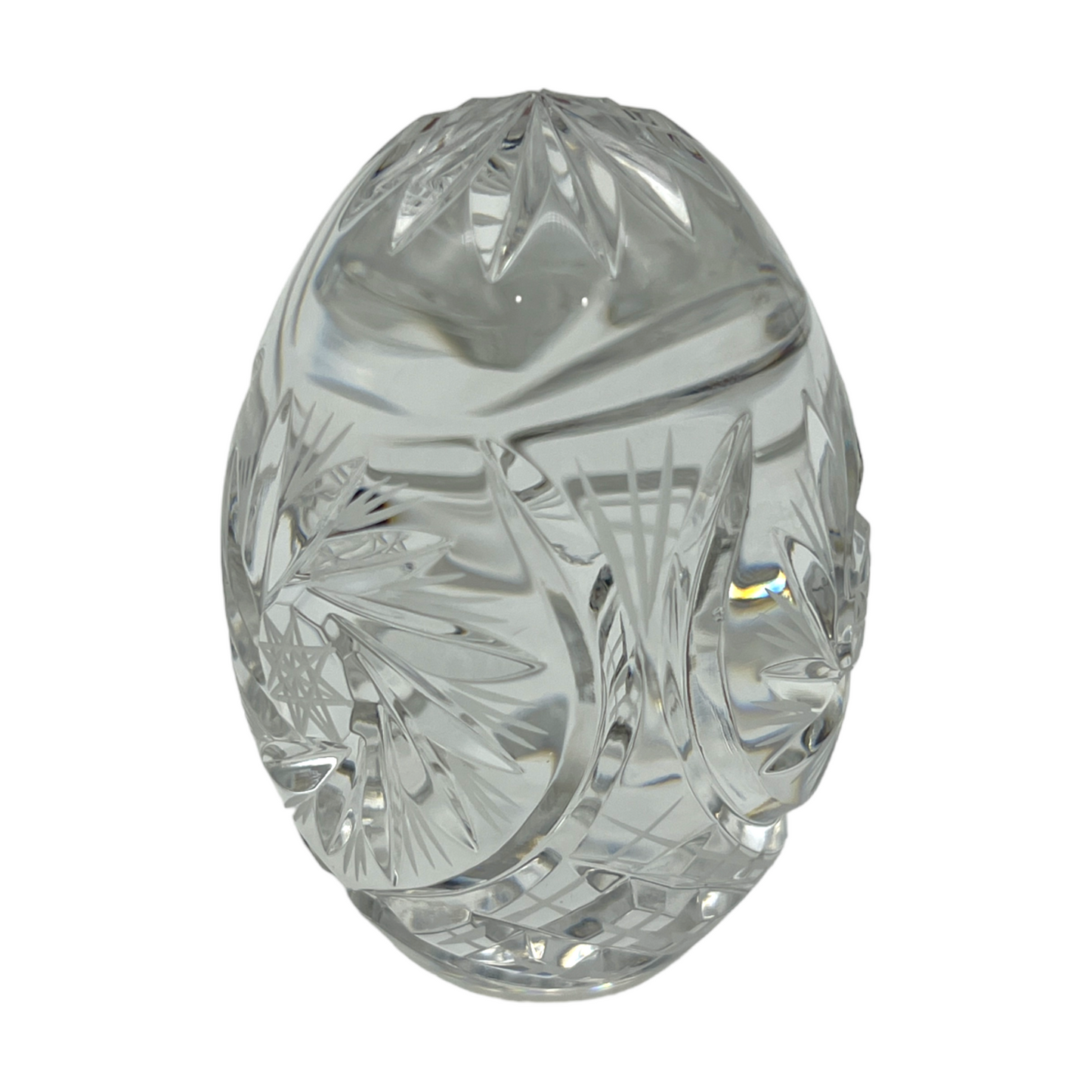 Ethereal Brilliance - Handcrafted Crystal Egg Paperweight