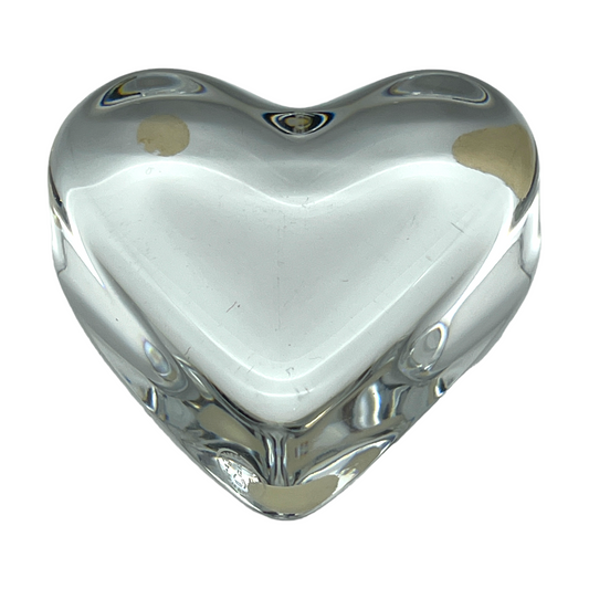 Baccarat Crystal - Heart Paperweight - Signed - Mint - 1.5"