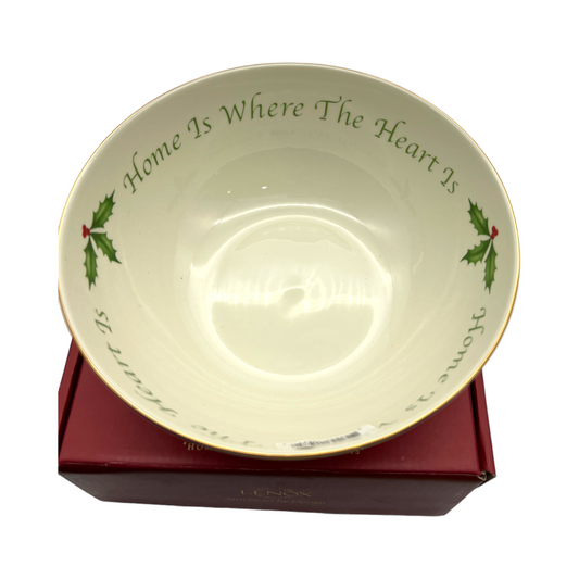 Lenox - American By Design - Holiday - 7" Home Is Where The Heart Is Bowl - Christmas - New In Box