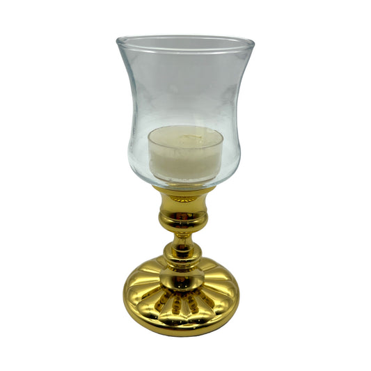 Baldwin - Elegant Brass & Glass Candle Holder - 6"