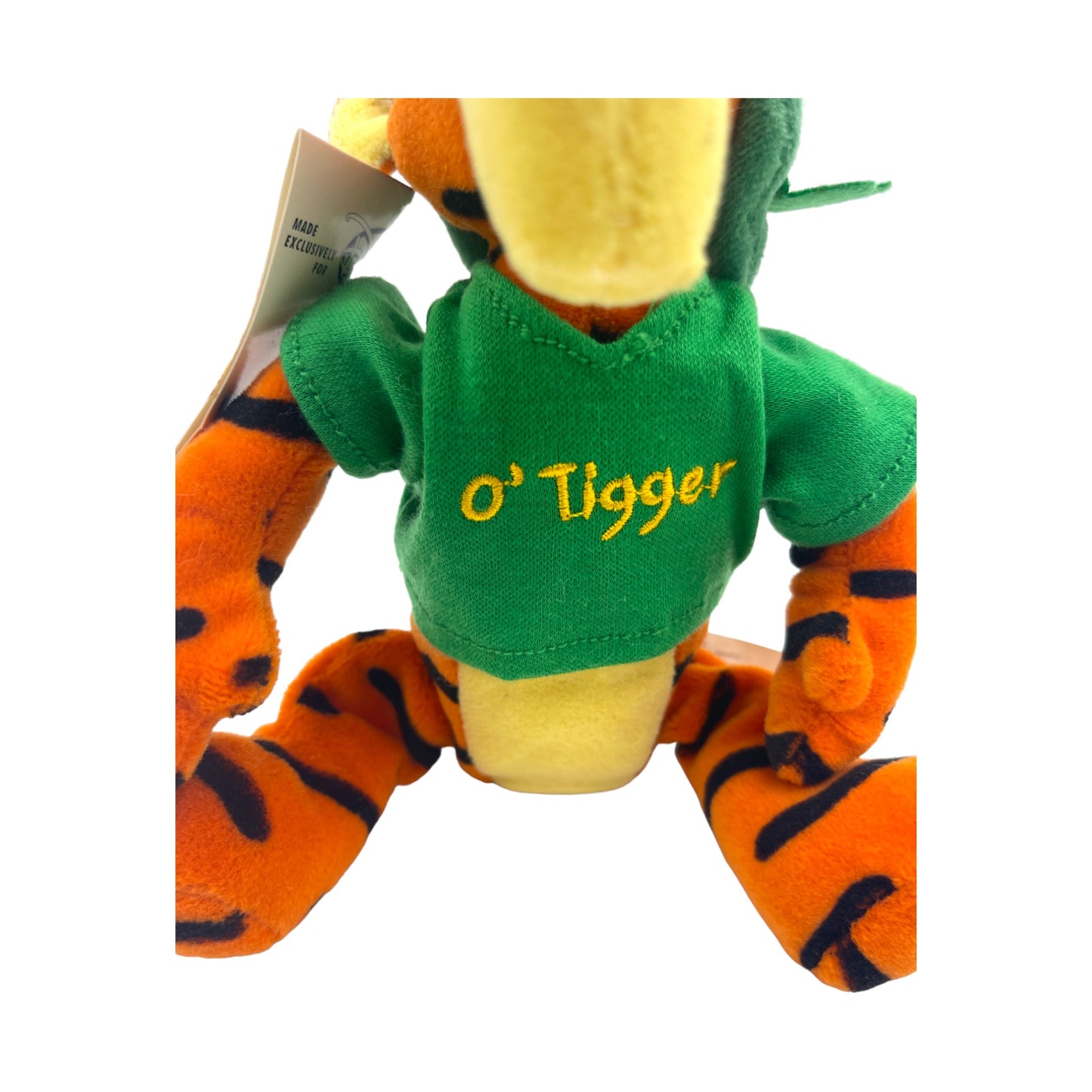 Disney Store - St Patricks Day Tigger - Mini Bean Bag - Vintage - 9"