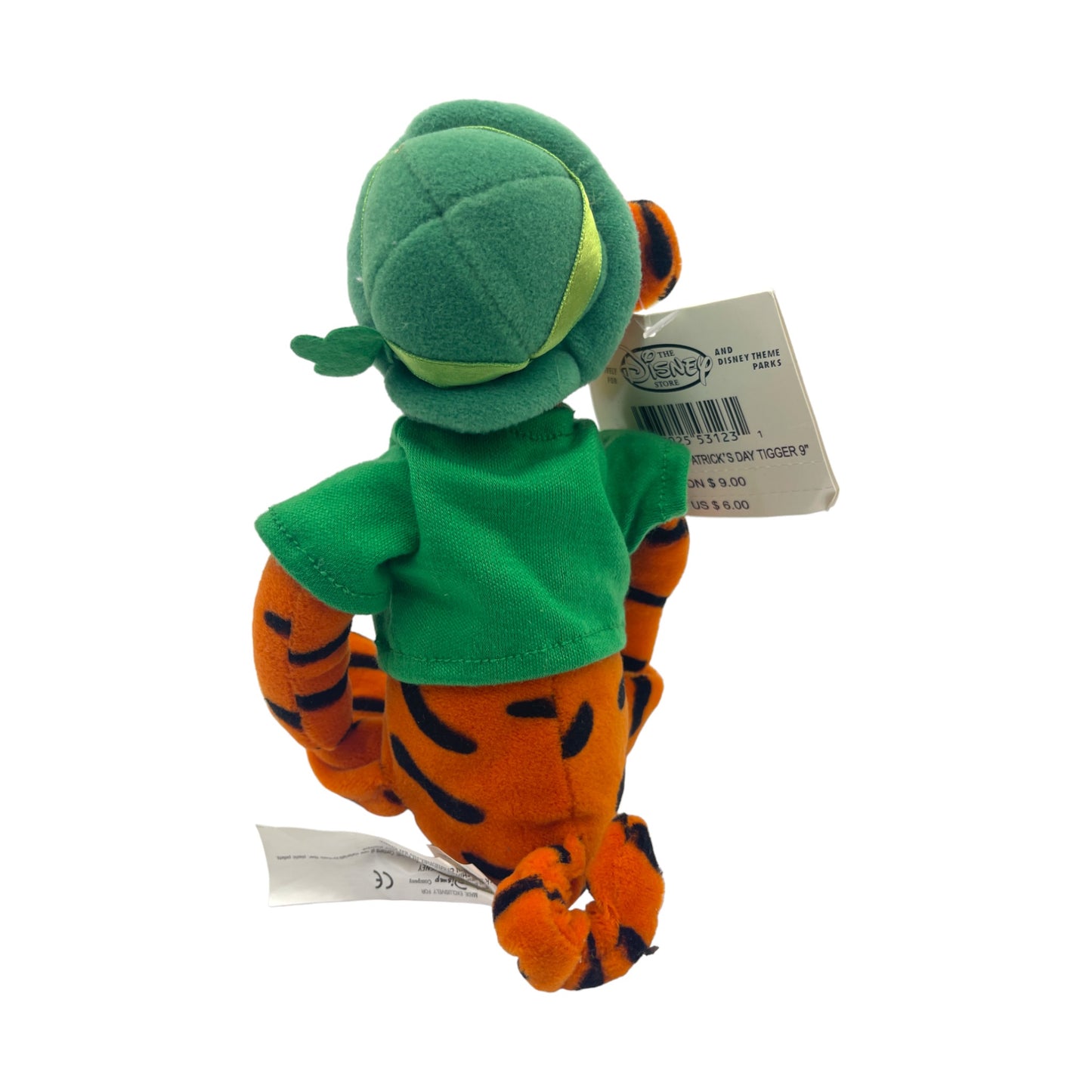 Disney Store - St Patricks Day Tigger - Mini Bean Bag - Vintage - 9"