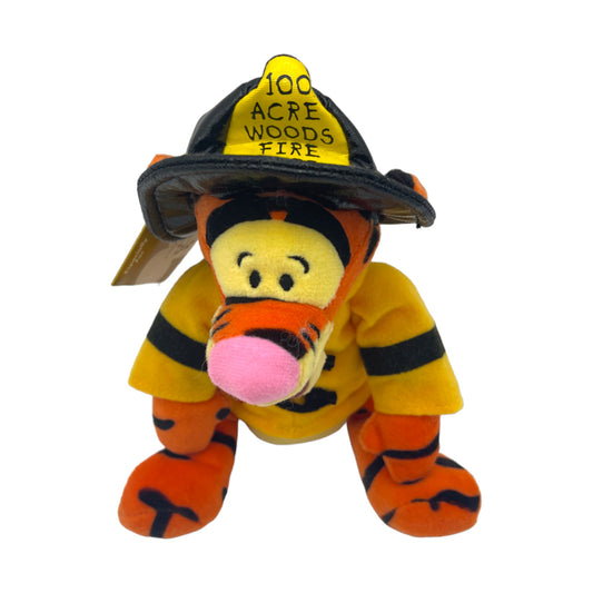 Disney Store - Fireman Tigger - Mini Bean Bag - Vintage - 8"