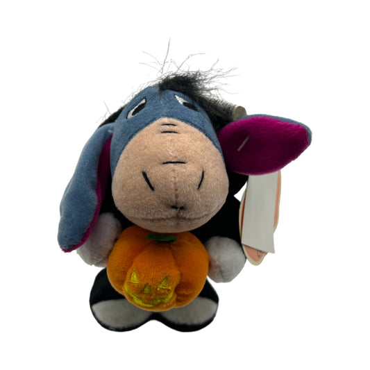 Disney Store - Halloween Hippity Hop Black Cat Eeyore Wind Up Plush - Vintage - 6"