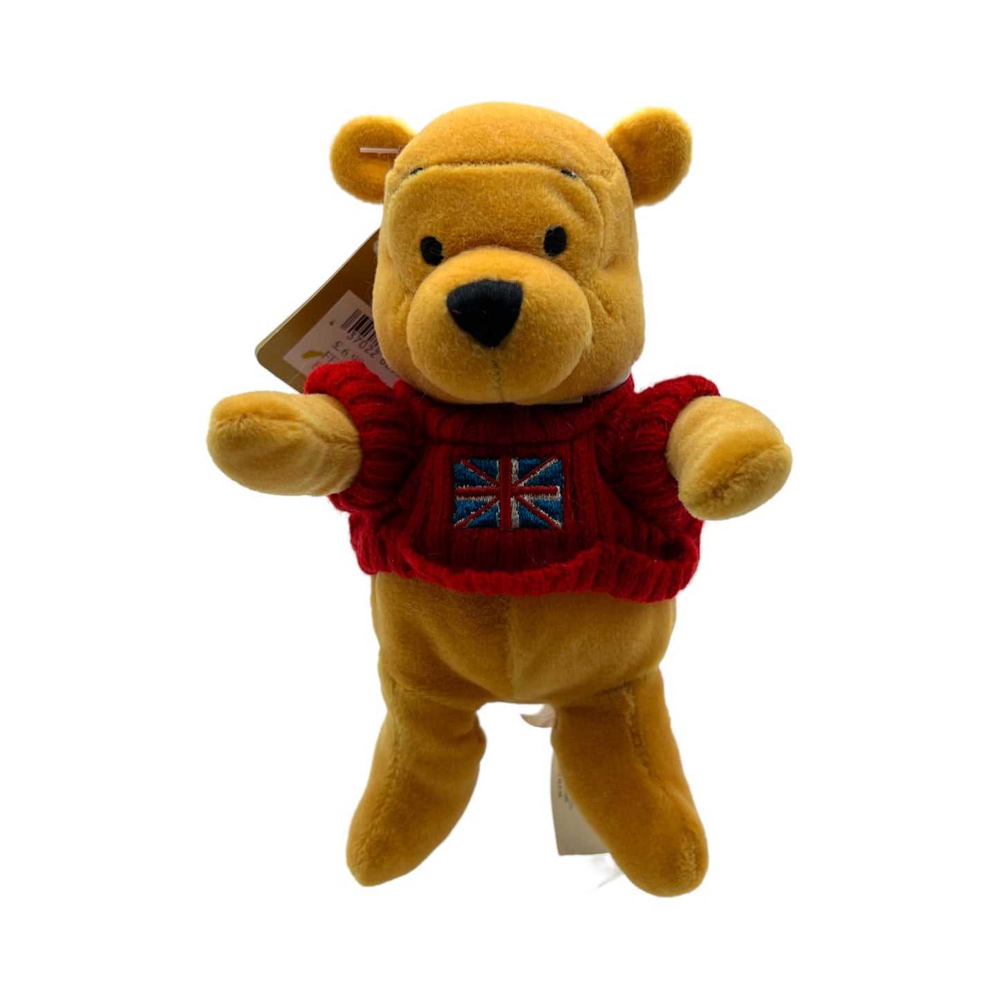 Disney Store - United Kingdom Flag Pooh Bean Bag Plush - Vintage - 7"