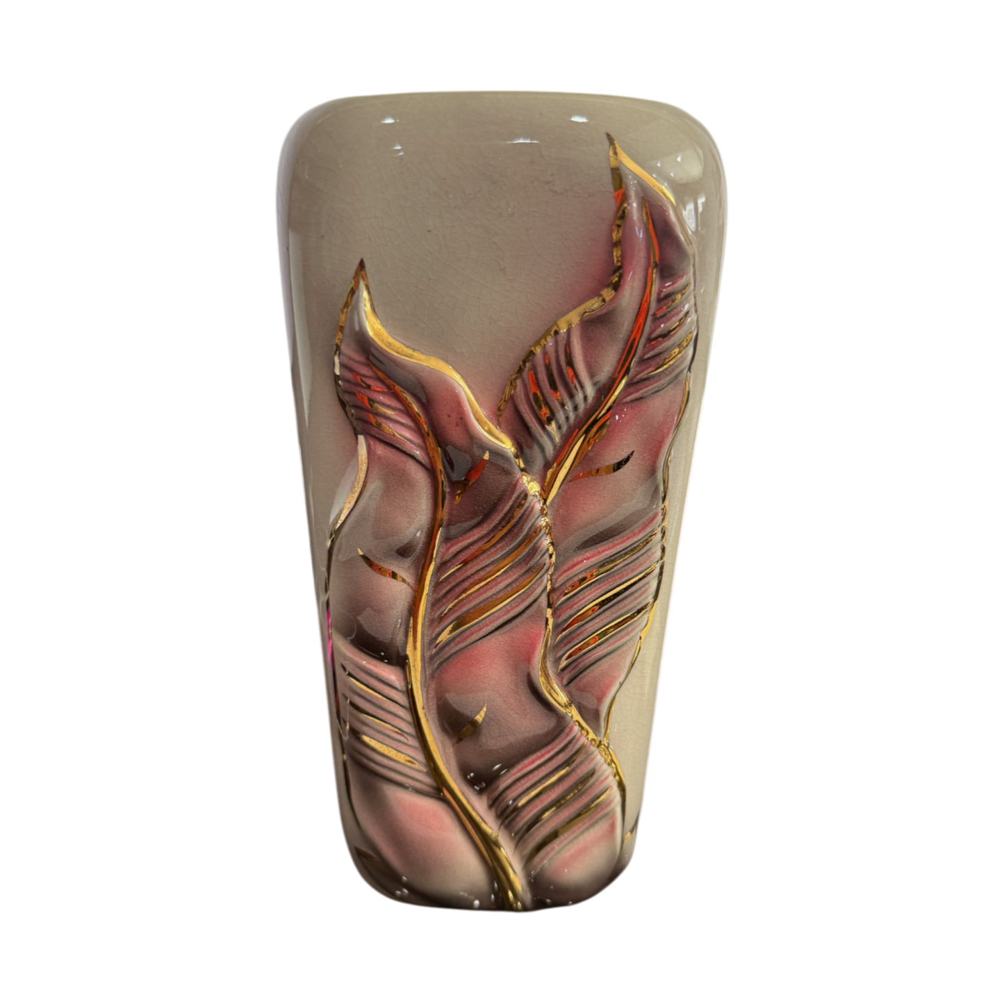 Royal Copley - Harmony Leaf Planter - Gold Trimmed - Rare - 8.5"