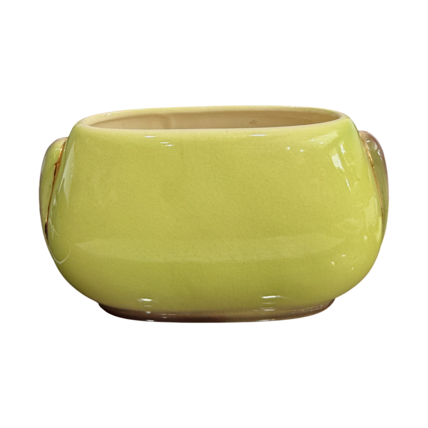 Royal Copley - Oval Leaf Vase With Gold Trim - Extremely Rare - 4.5"