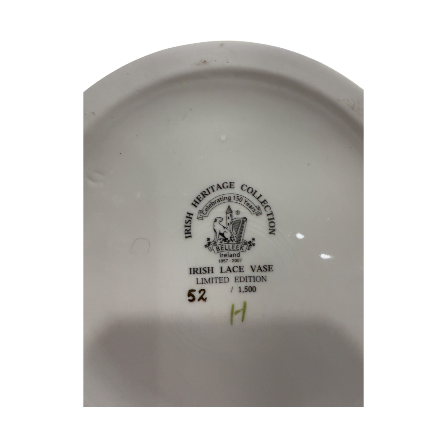 Belleek - Irish Lace Vase - #52 of 1500 - 10"