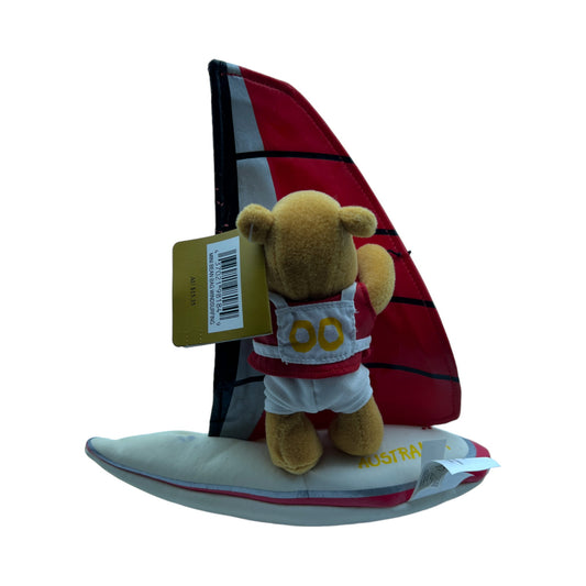 Disney Store - Team Australia Windsurfing Pooh Mini Bean Bag - Vintage - 10"