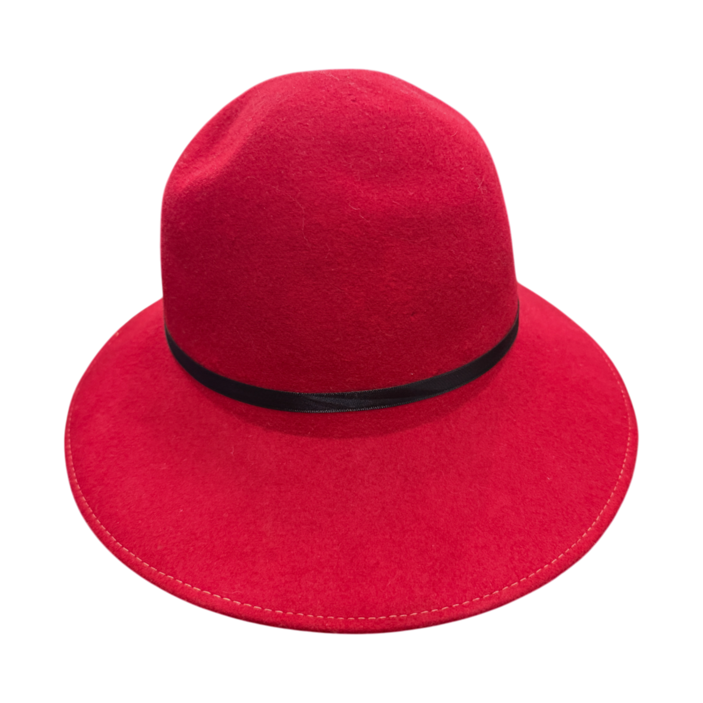 Astre - Red Fedora - 100% Wool  Hat - Vintage Elegance
